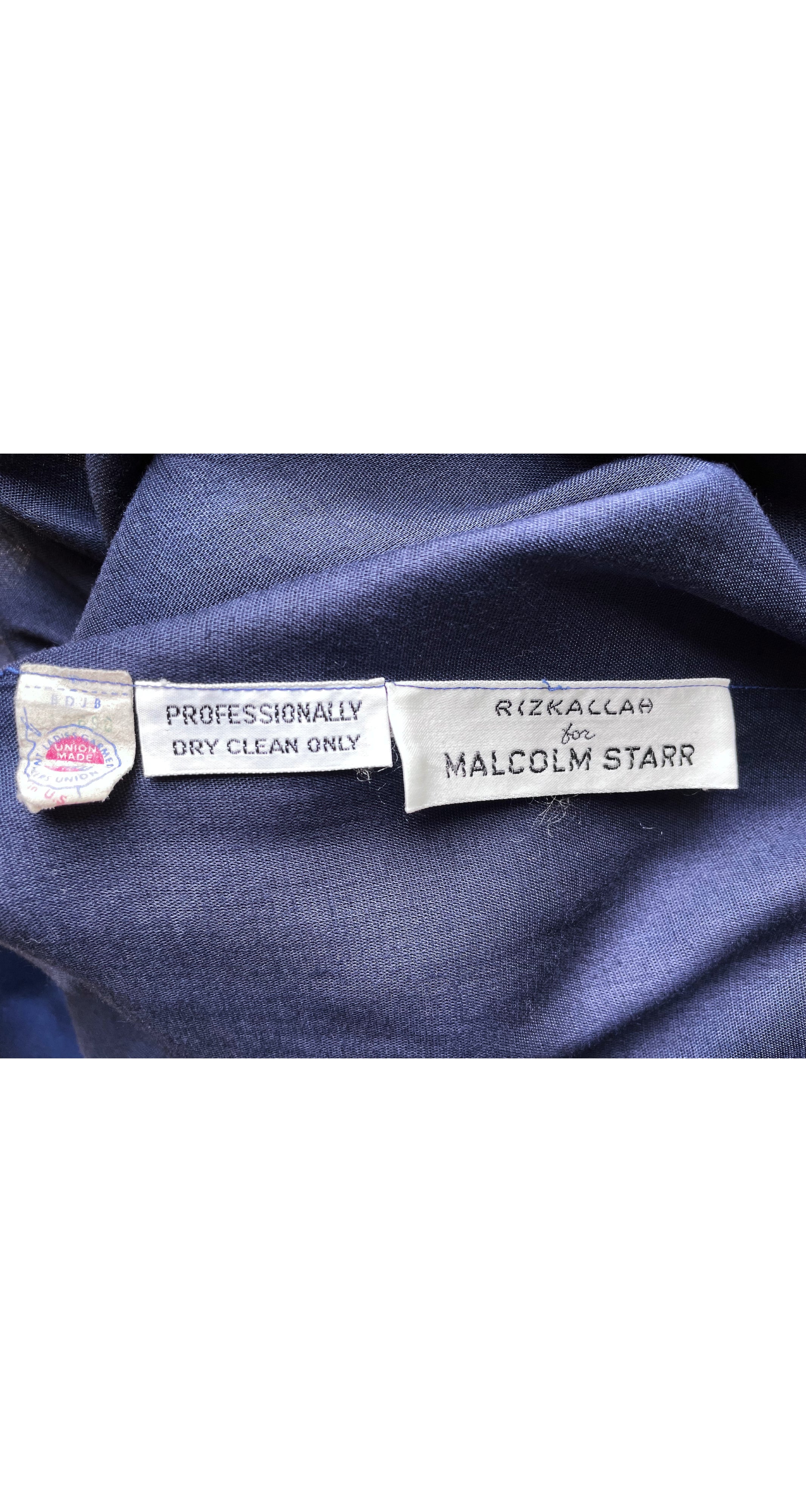 1970s Gold & Navy Velvet Floor Length Evening Skirt