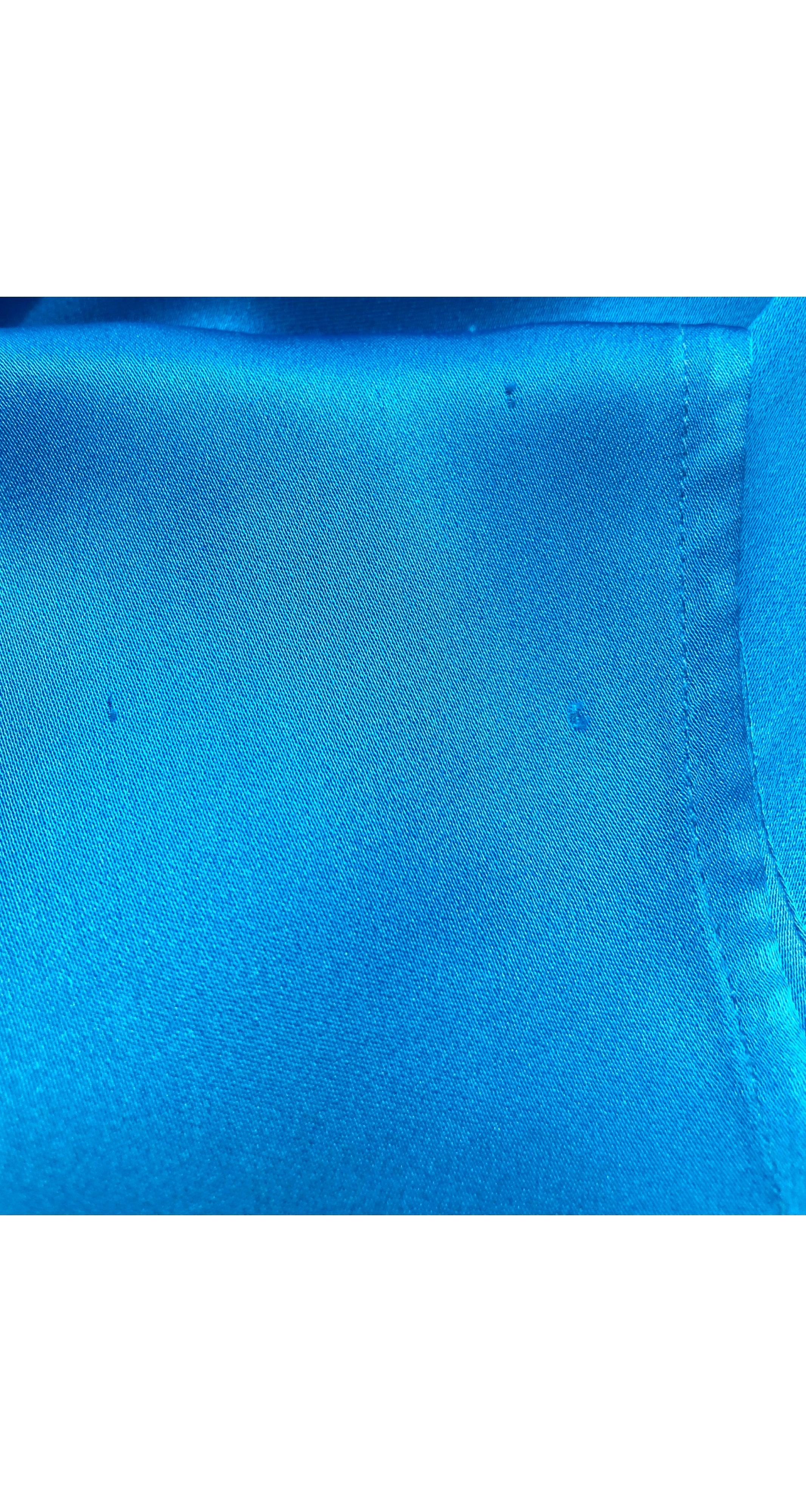 2000s Color-Block Blue Satin Collared Top