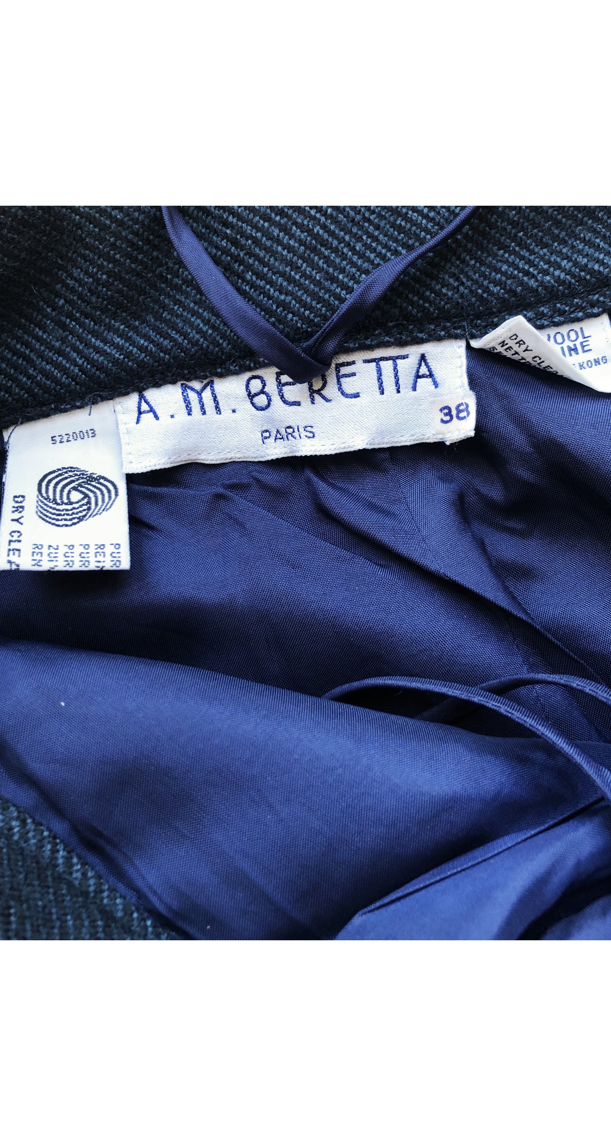 1980s Black & Teal Snap High-Waisted Trousers