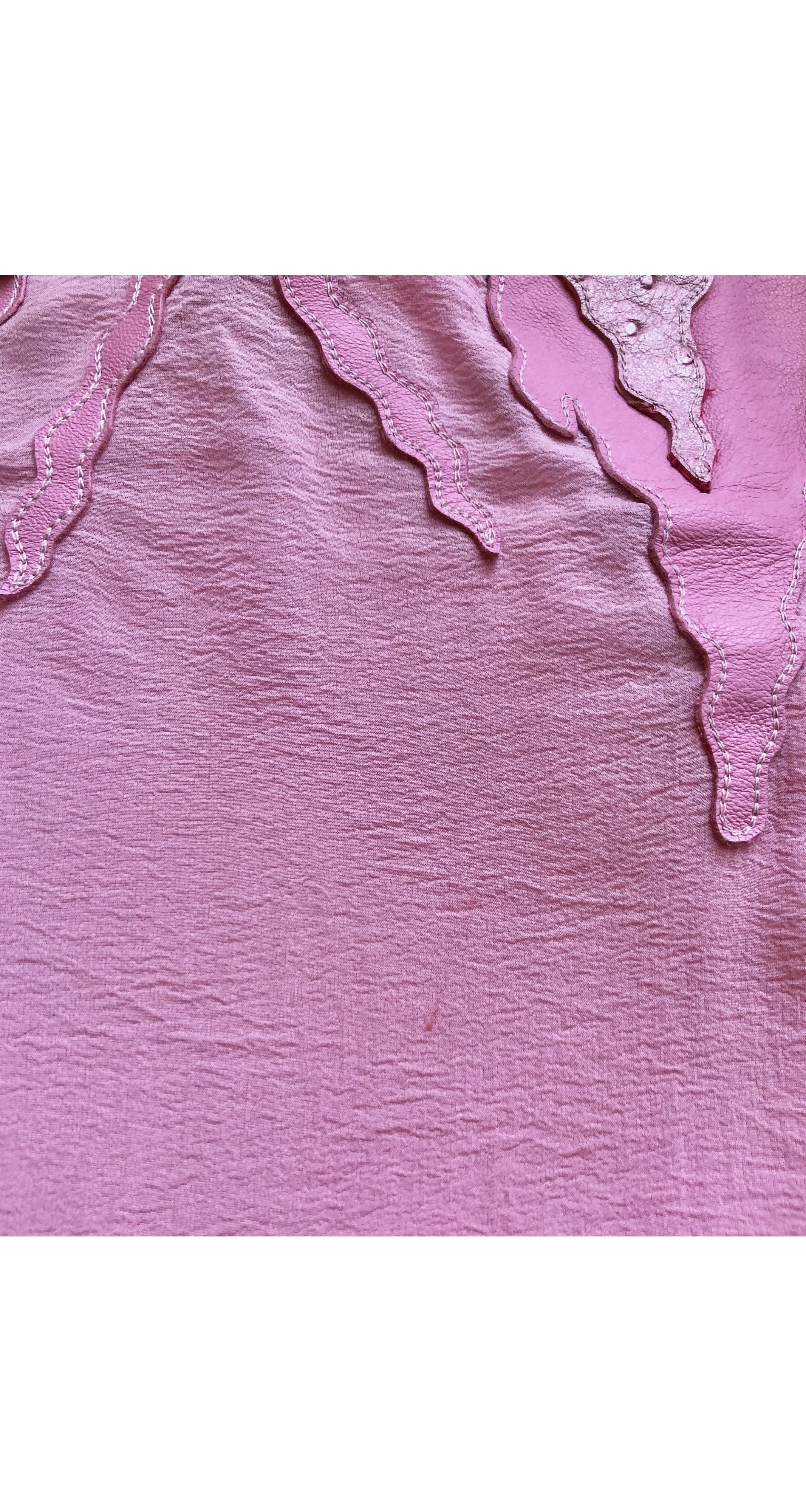 2000s Pink Ostrich Skin & Lambskin Three-Piece Outfit