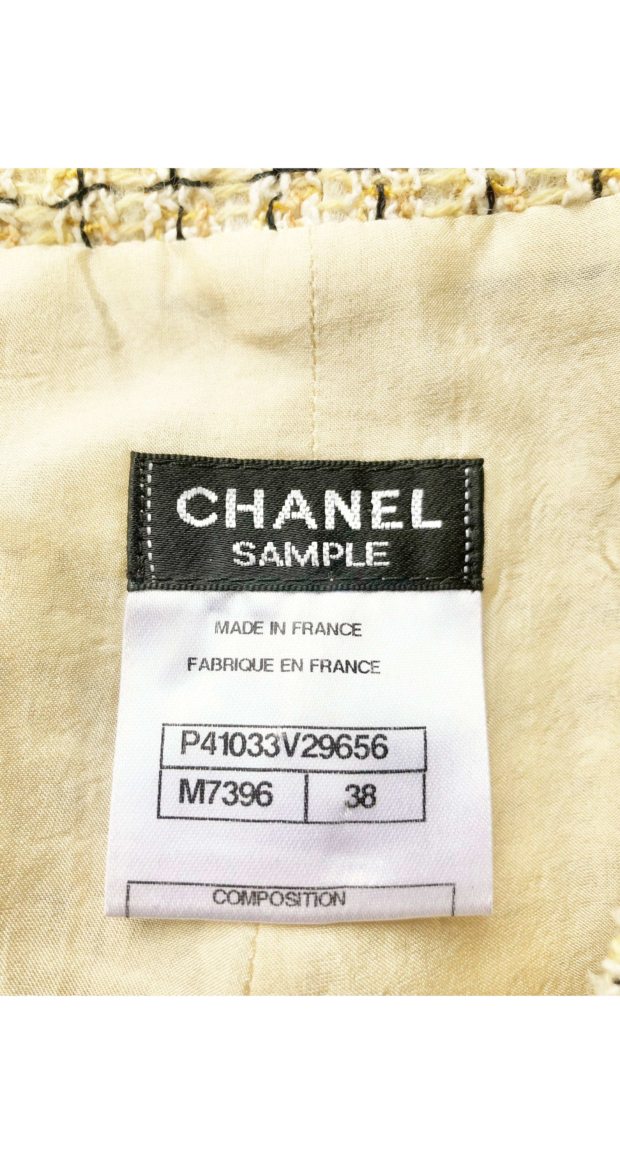 2011 S/S Sample Yellow Tweed Glitter Trim Hot Pants