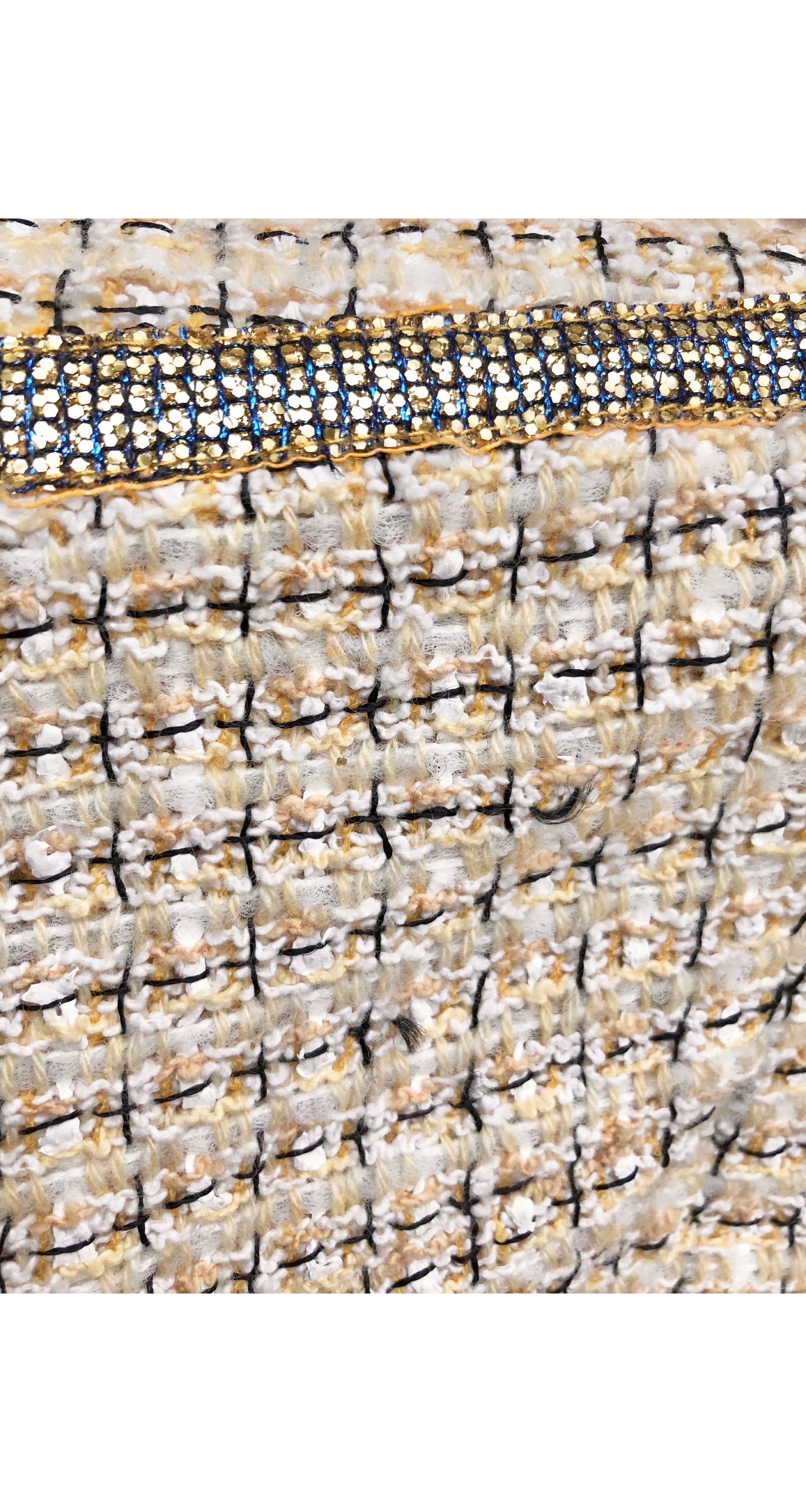 2011 S/S Sample Yellow Tweed Glitter Trim Hot Pants