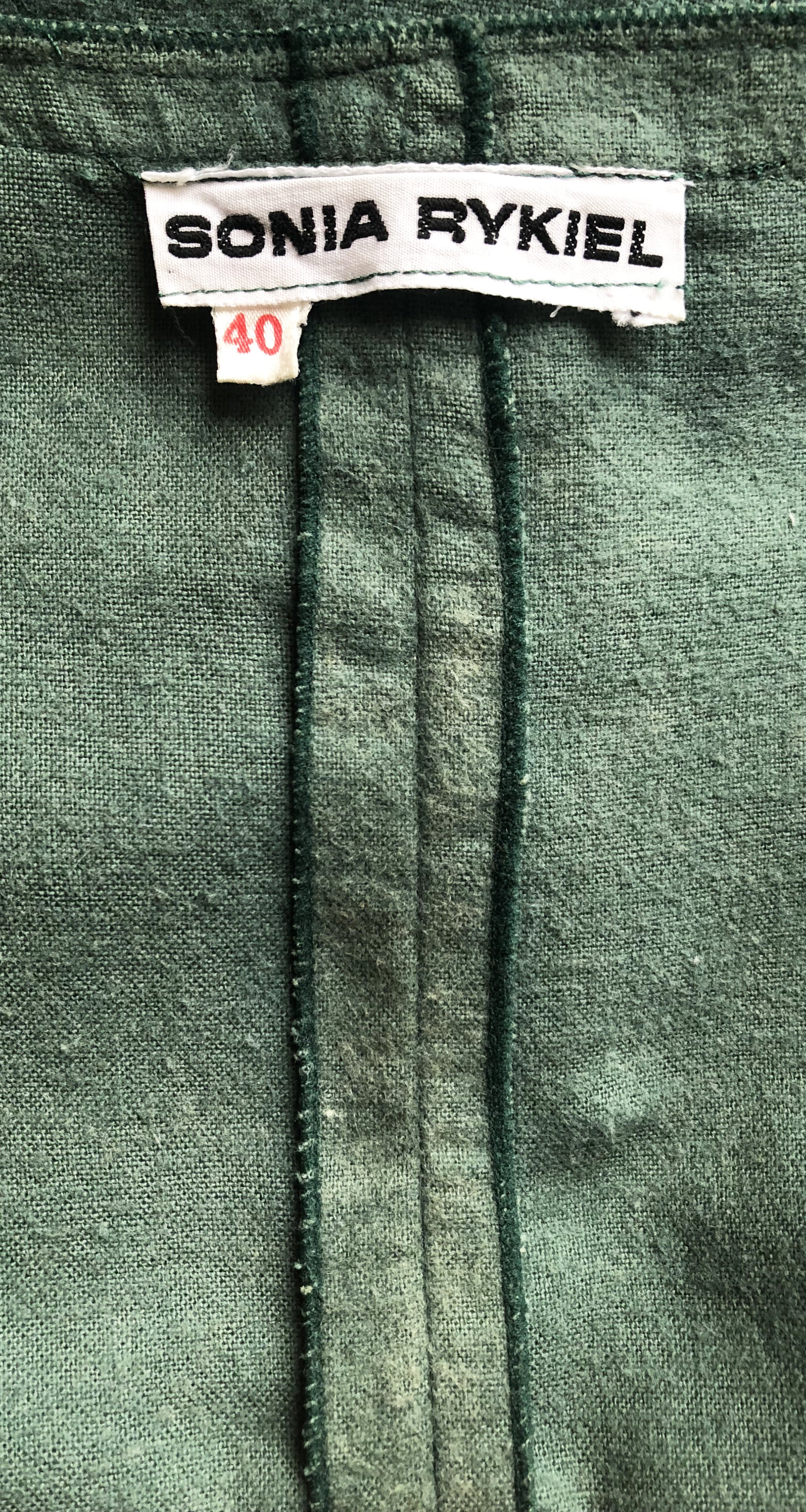 1977 S/S Documented Green Cotton Wrap Jumpsuit