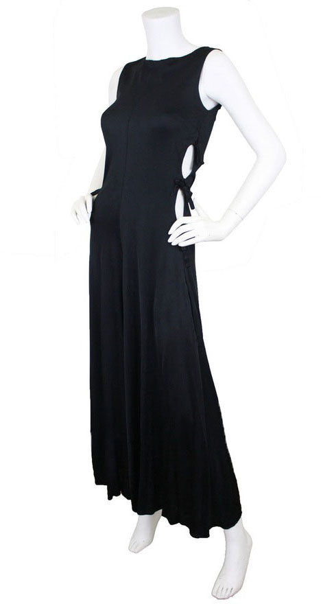 1969 Documented Black Cut-Out Jumpsuit