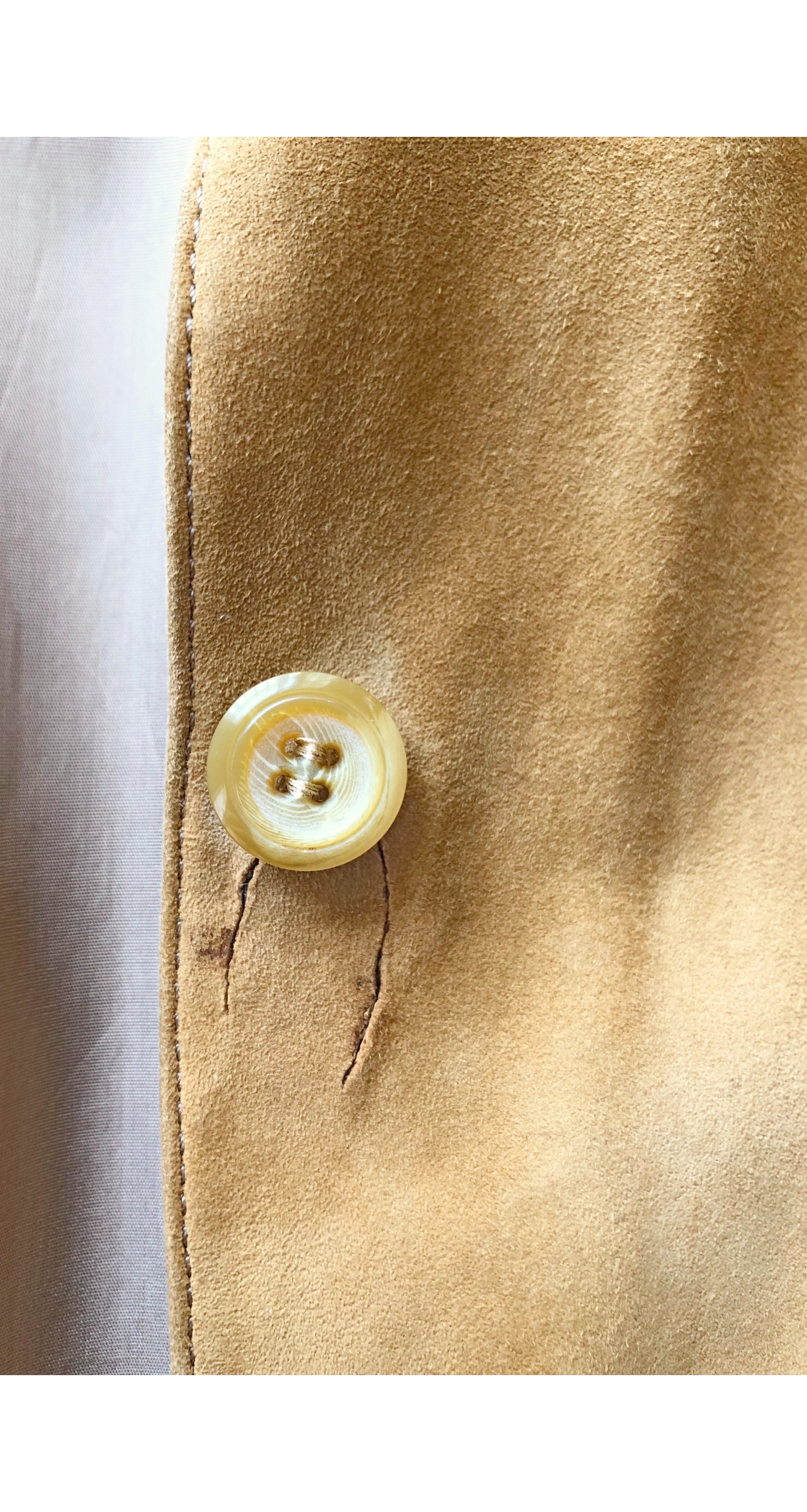 1980s Python Skin Tan Suede Balloon Sleeve Jacket