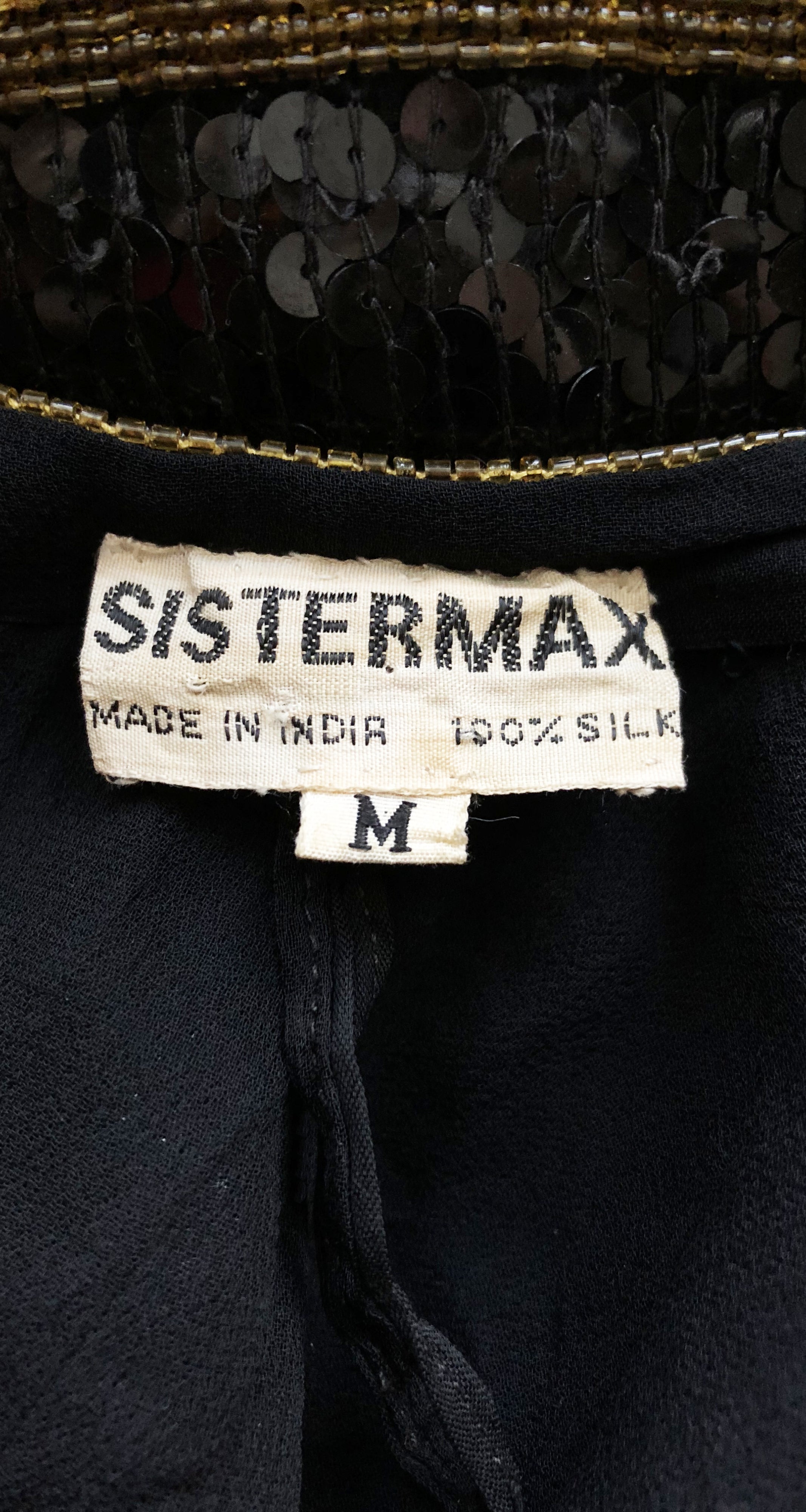 1980s Tuxedo Trompe L'oeil Black Sequin Evening Dress