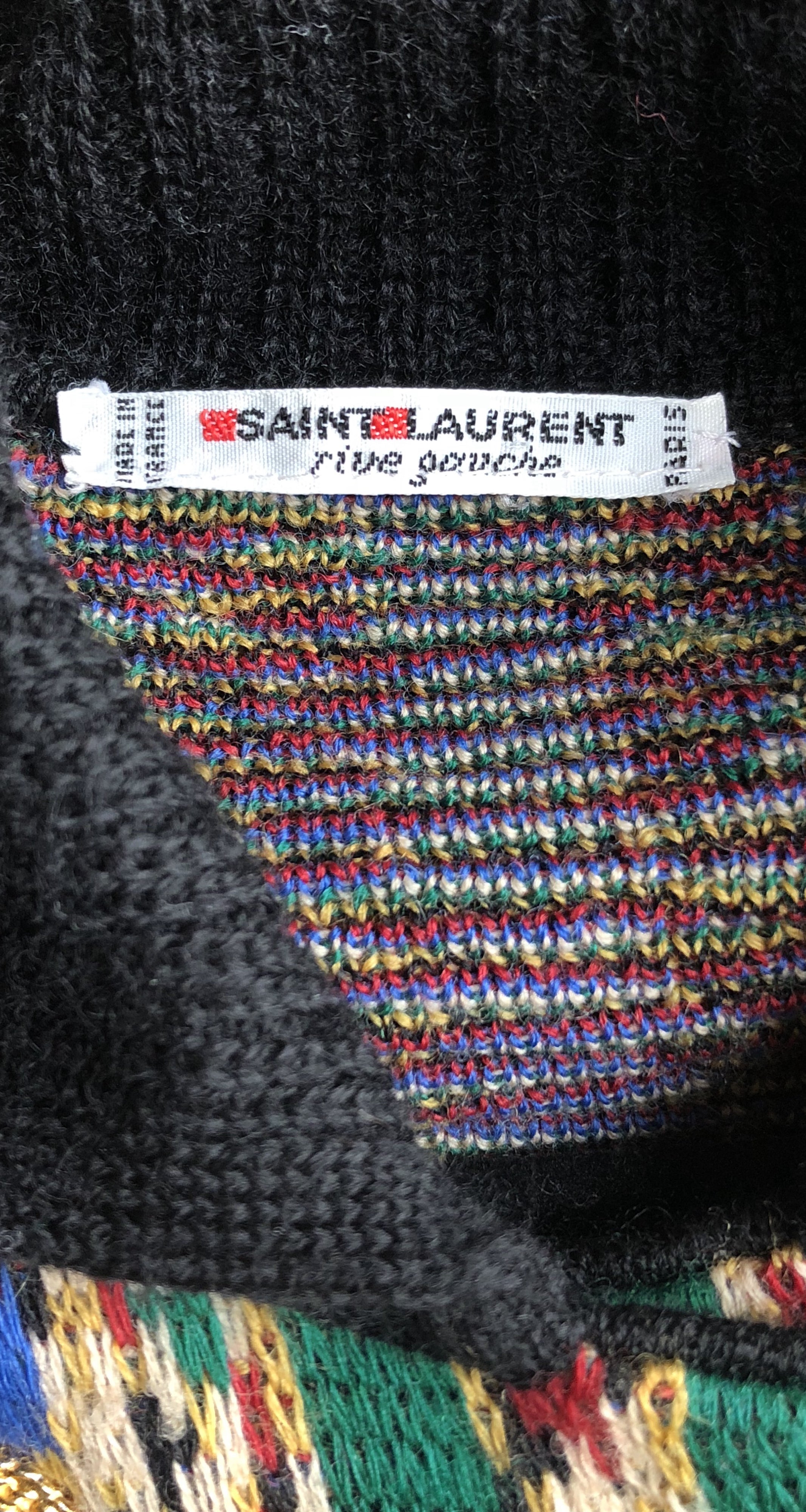 1980s Intarsia Wool Knit Double-Breasted Cardigan