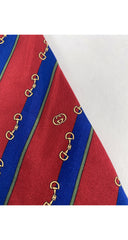 1980s Horsebit Red Green and Blue Silk Men's Tie