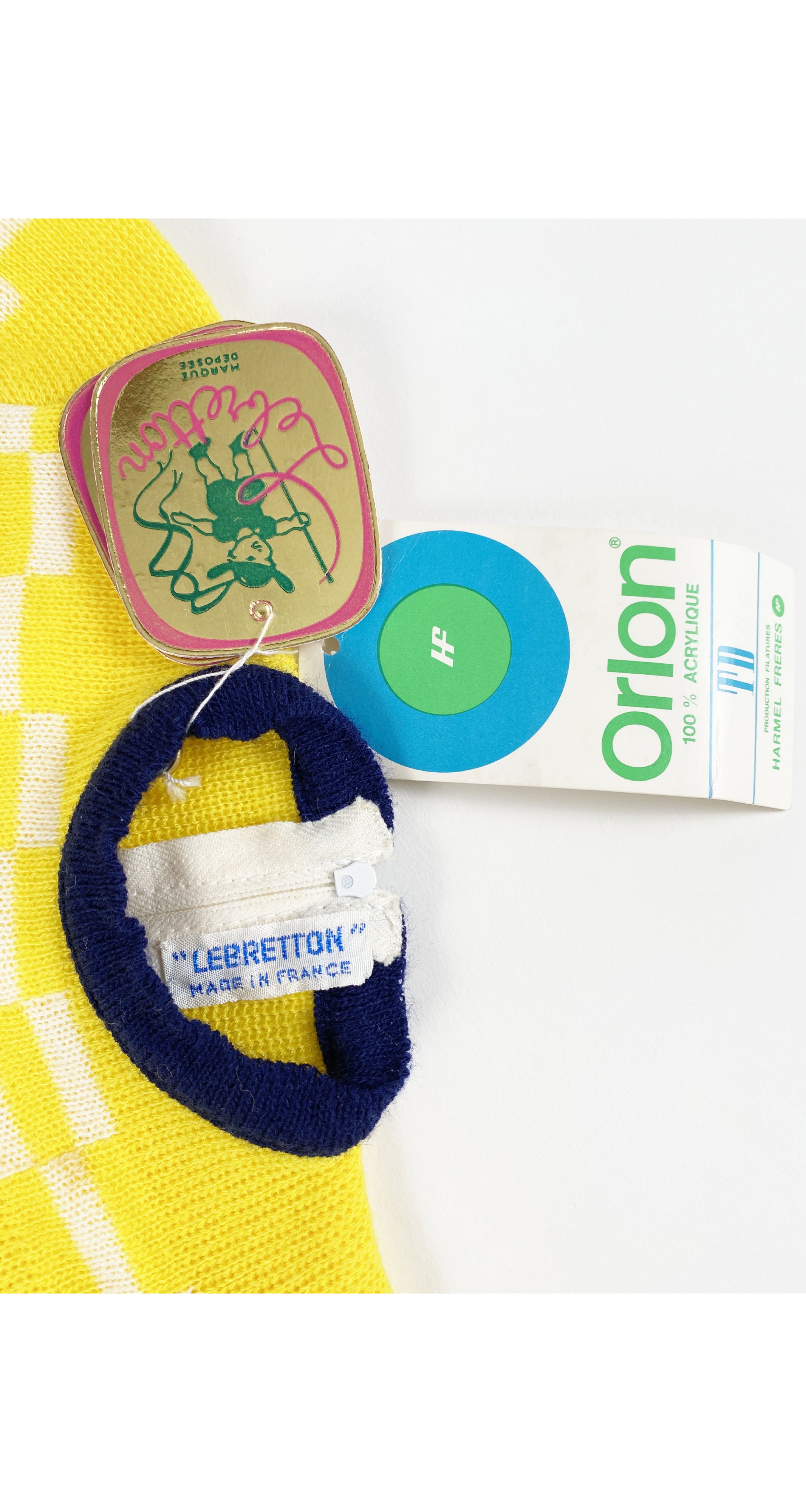 1970s NOS Girl's Yellow Knit Dress 3M