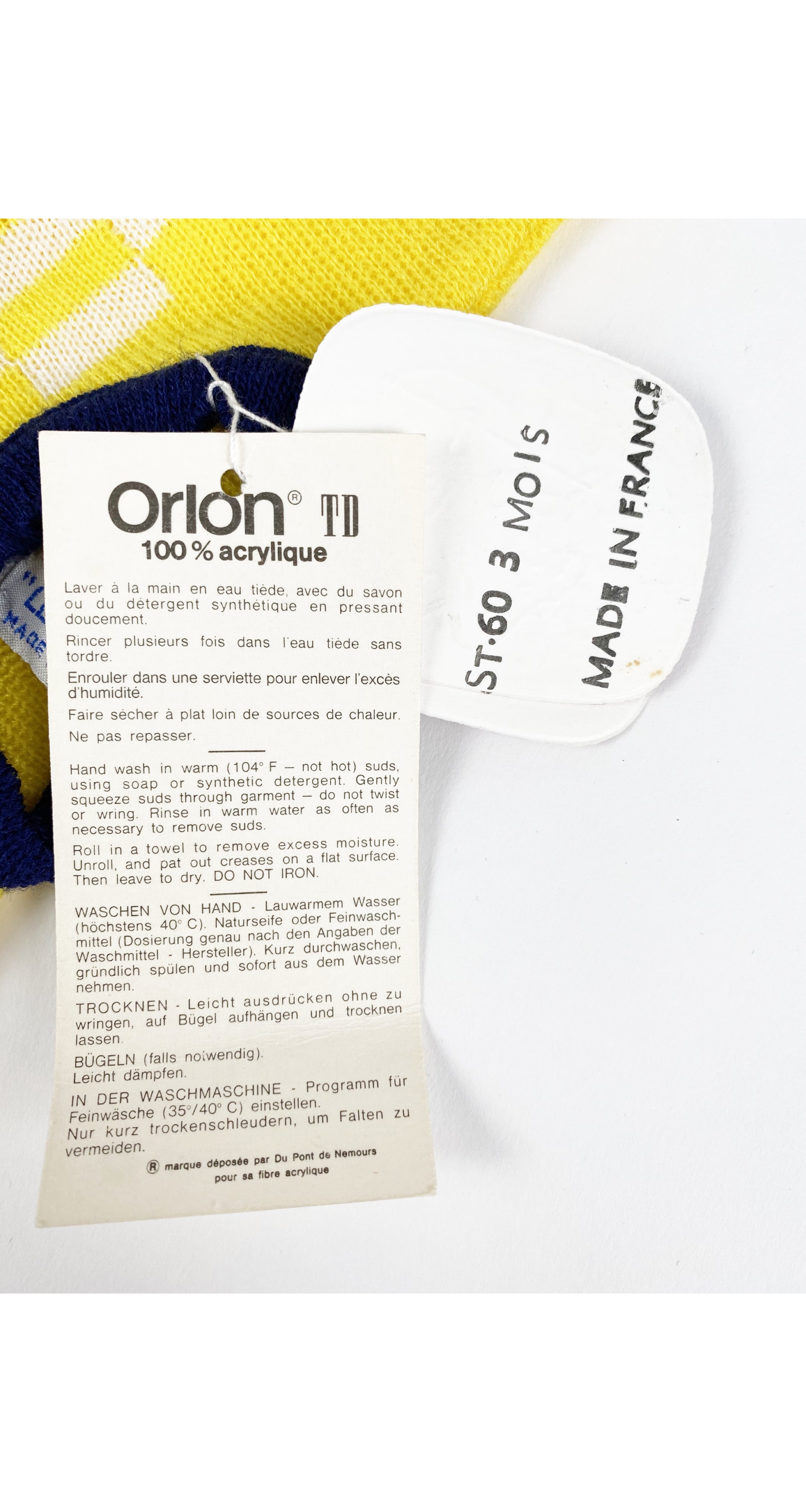 1970s NOS Girl's Yellow Knit Dress 3M