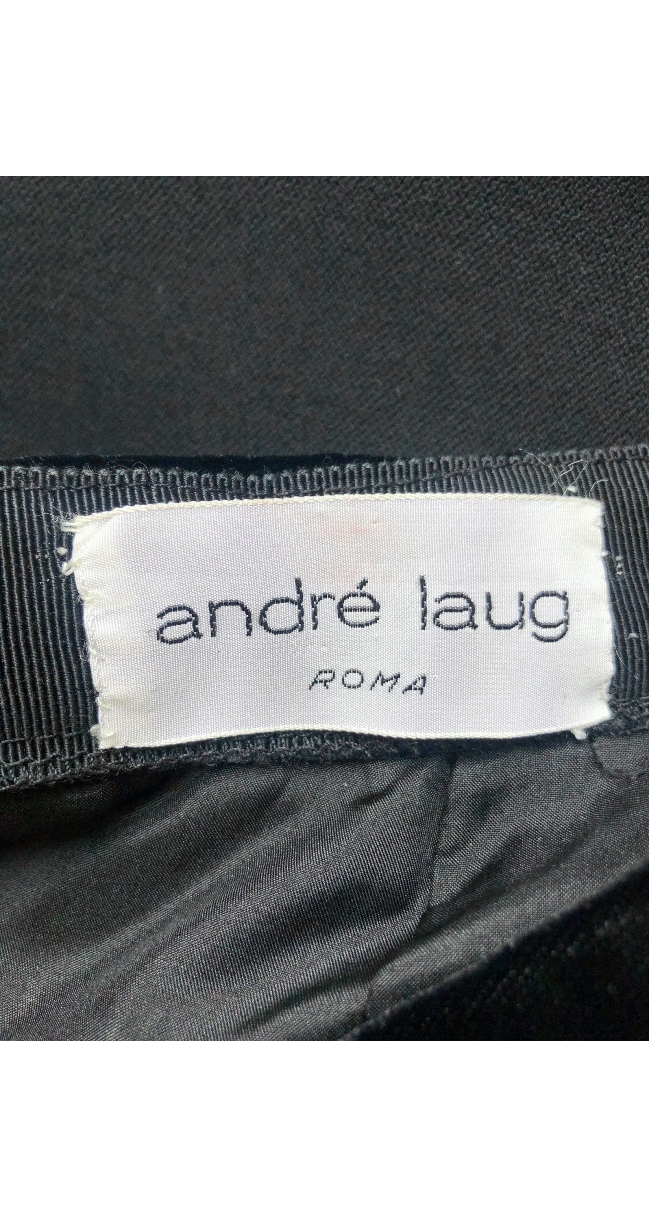 1980s Black Velvet & Wool High-Waisted Mini Pencil Skirt