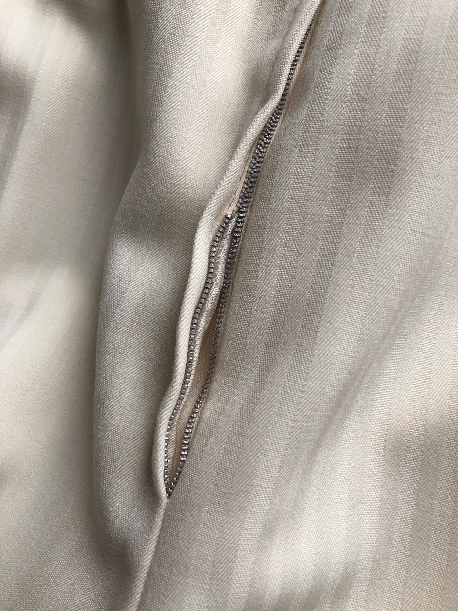 1970s Numbered Cream Wool Pantsuit