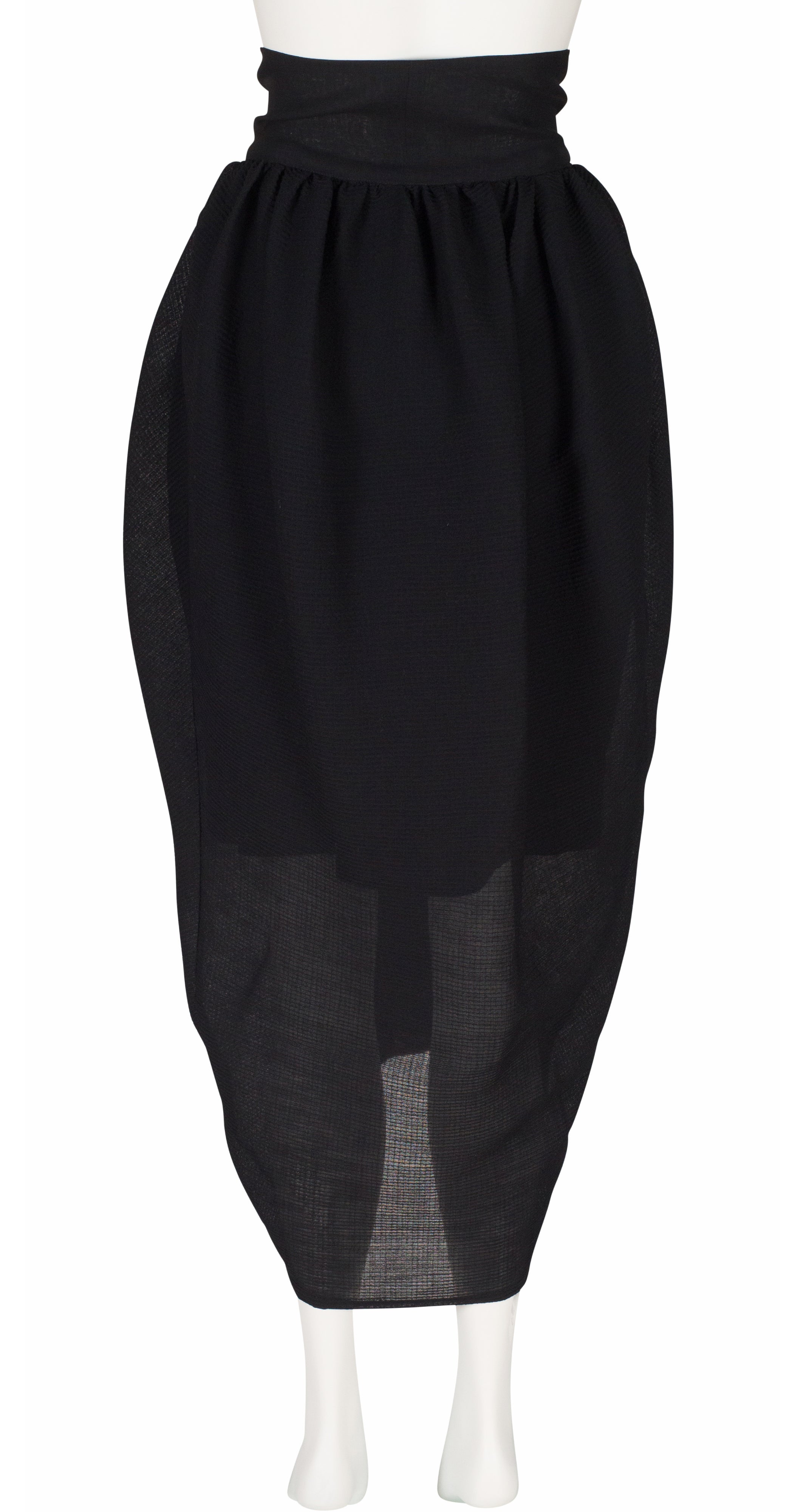 1980s Museum-Held Black High-Waisted Tulip Skirt