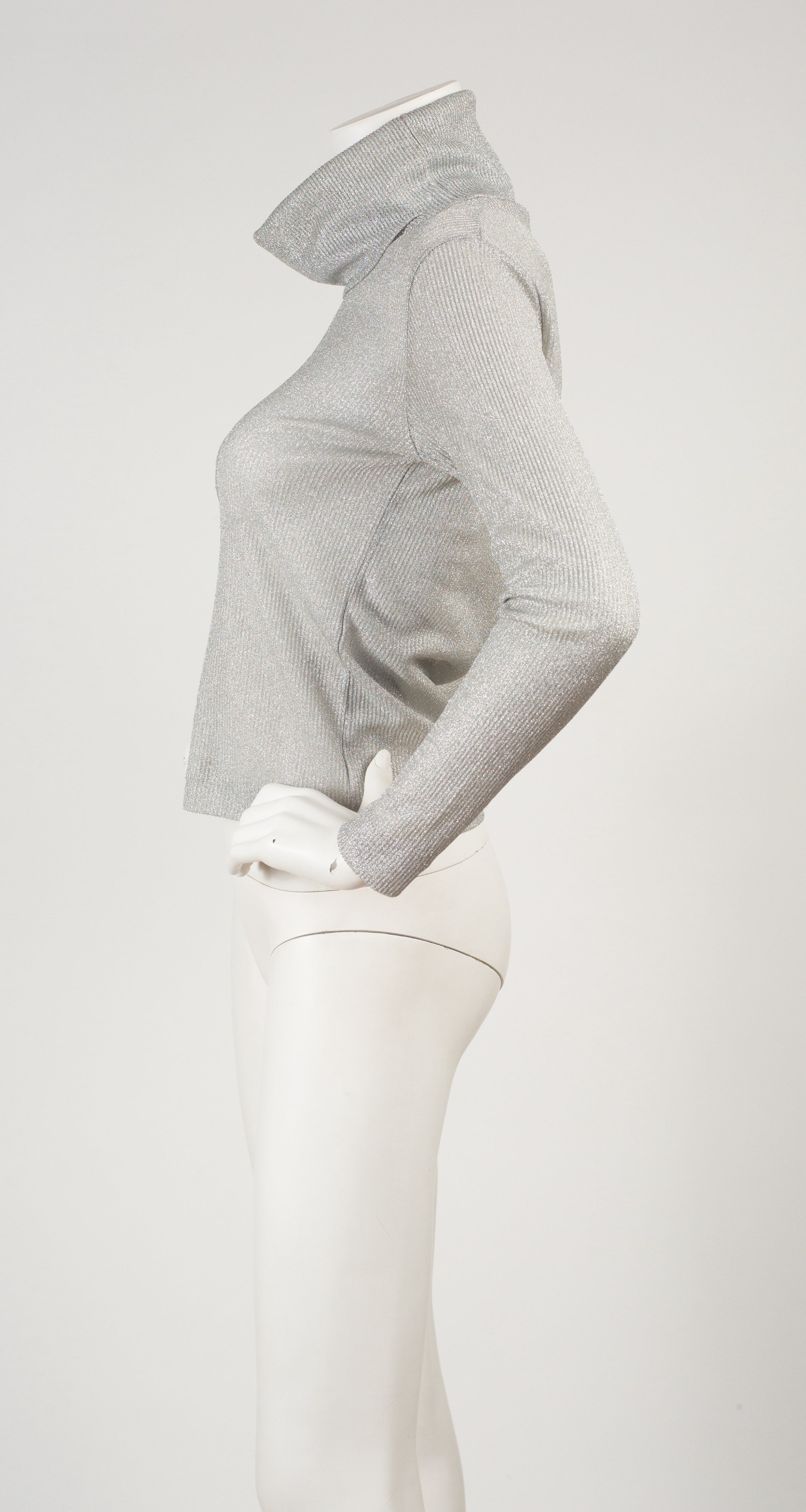 1960s Space Age Silver Lurex Turtleneck