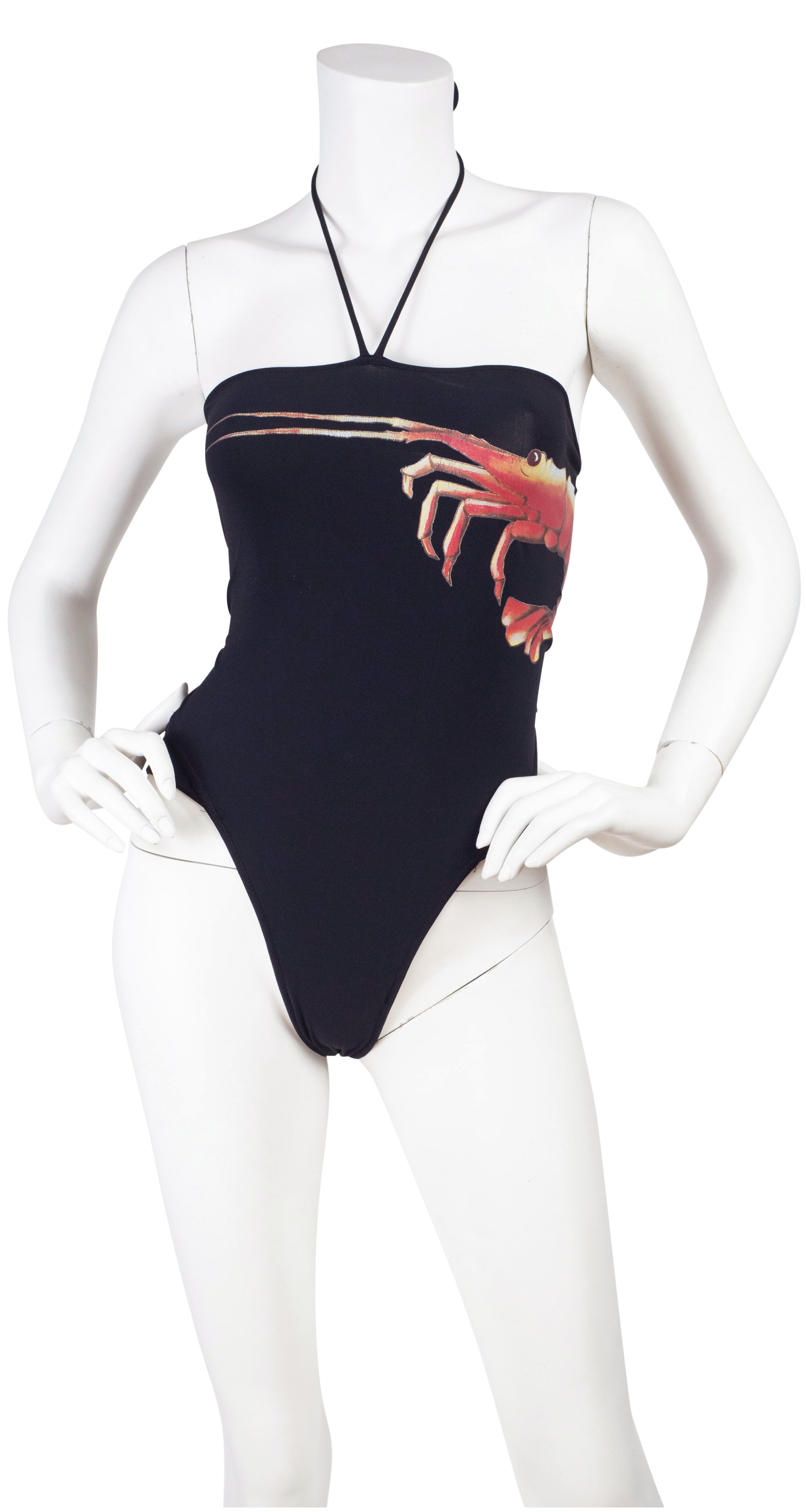 c. 2001 NWT Shrimp Screen Printed Thong Bathing Suit