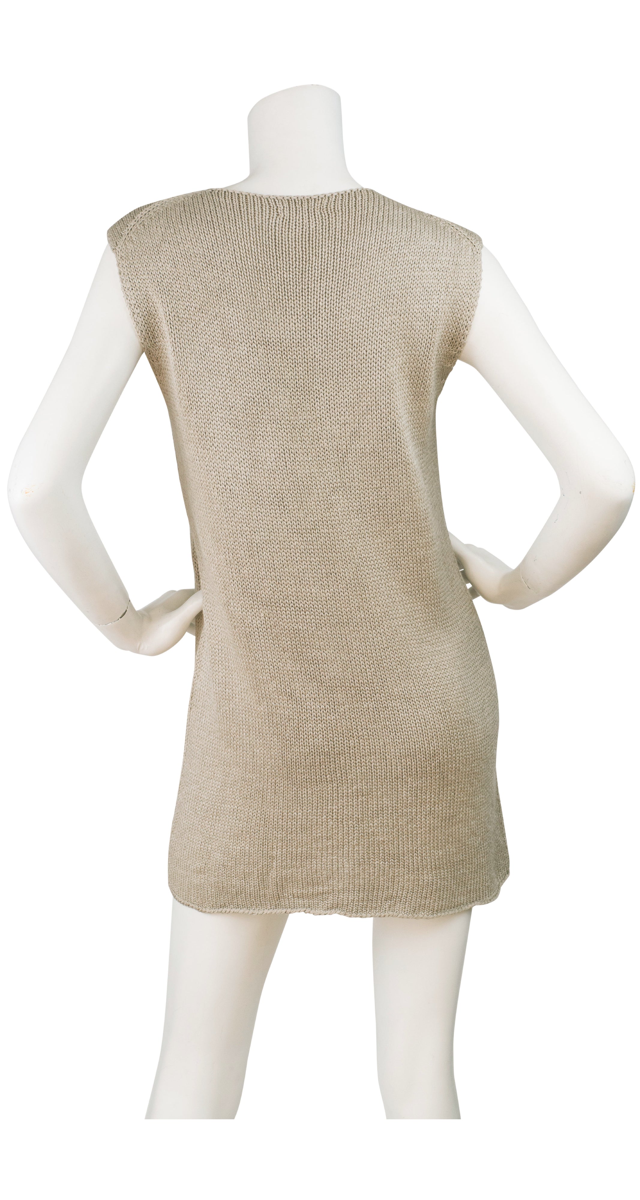 1999 S/S Taupe Silk Knit Sleeveless Top