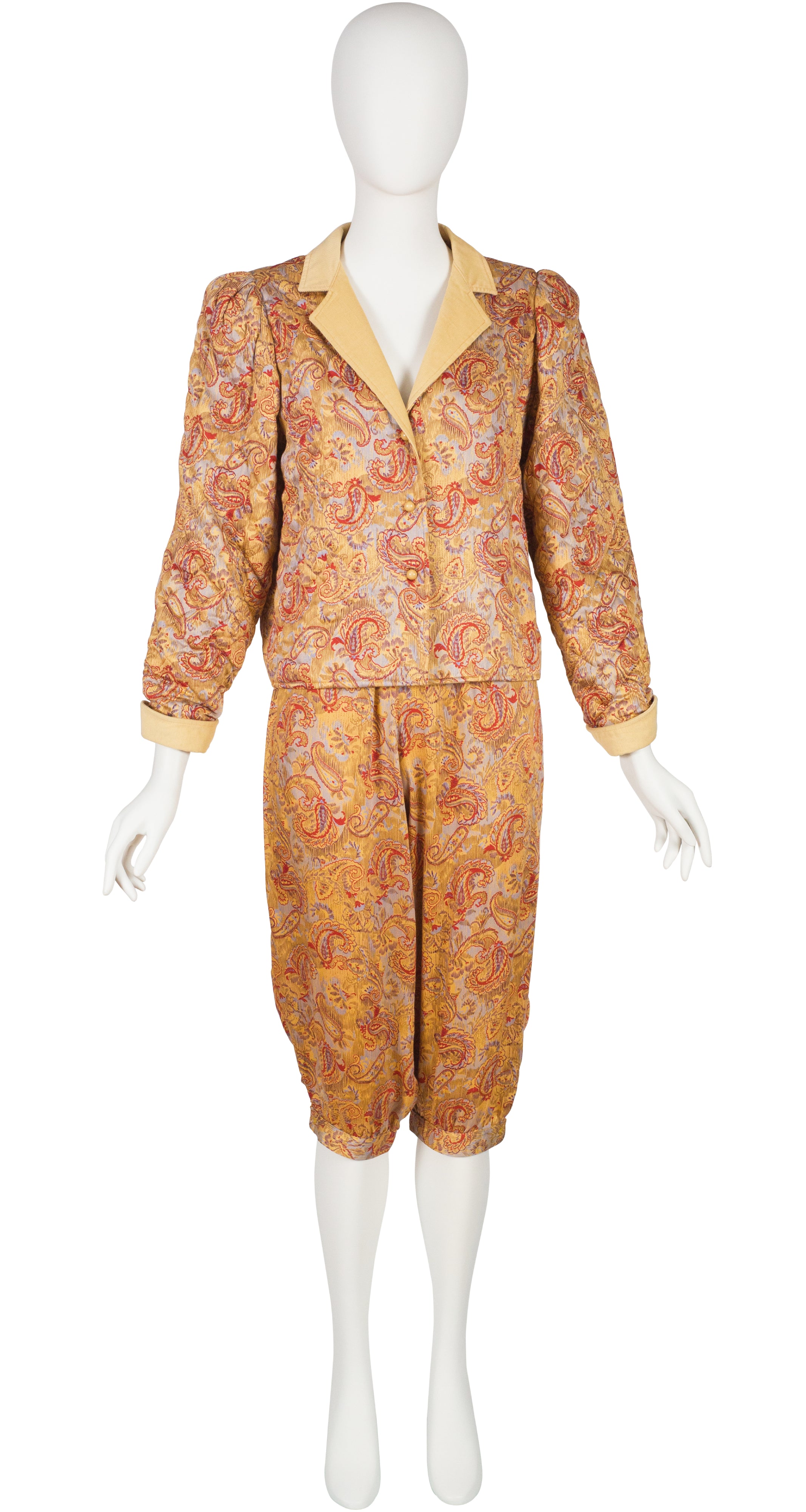1970s Paisley Quilted Jacket & Breeches Set