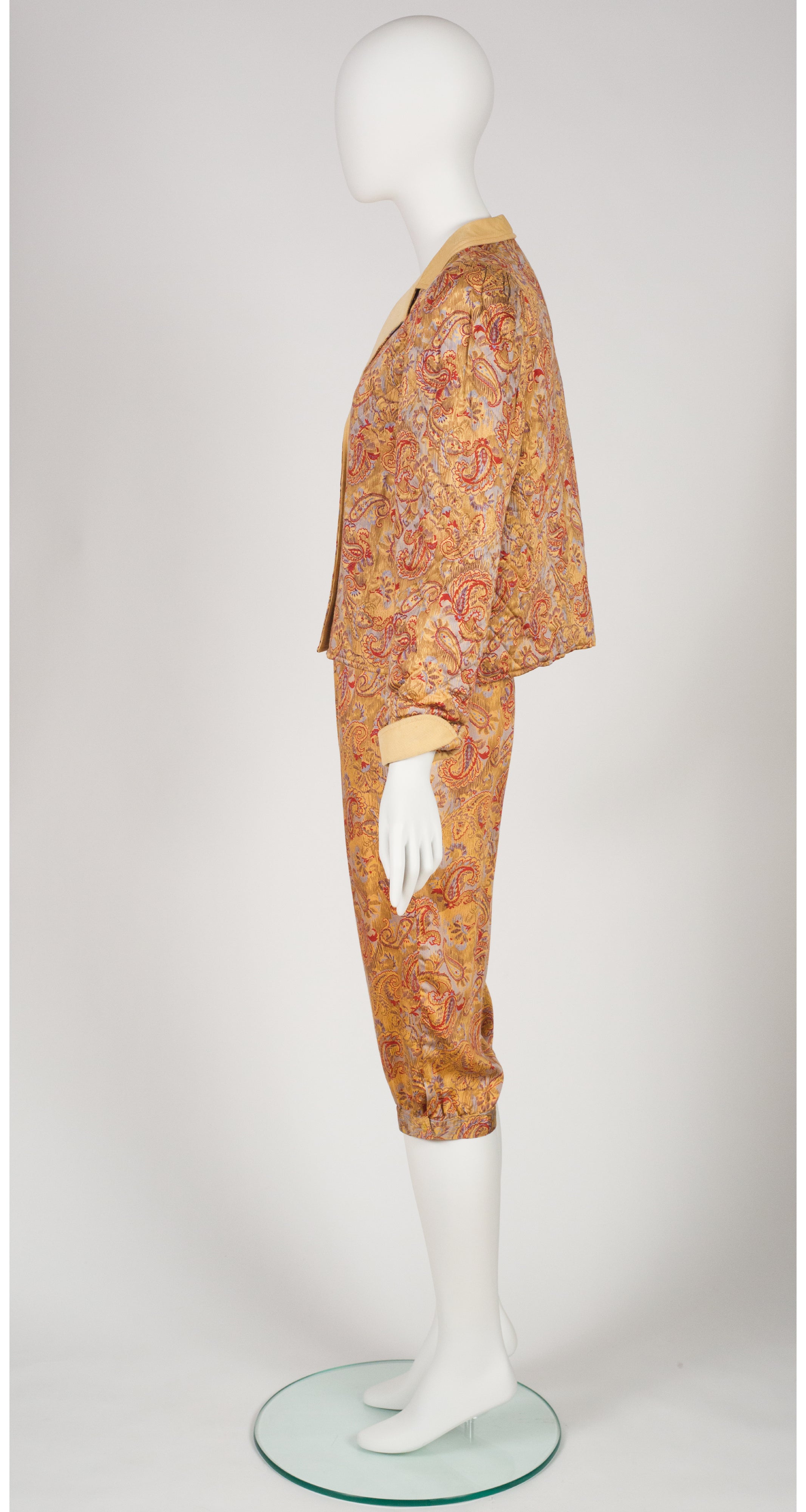 1970s Paisley Quilted Jacket & Breeches Set