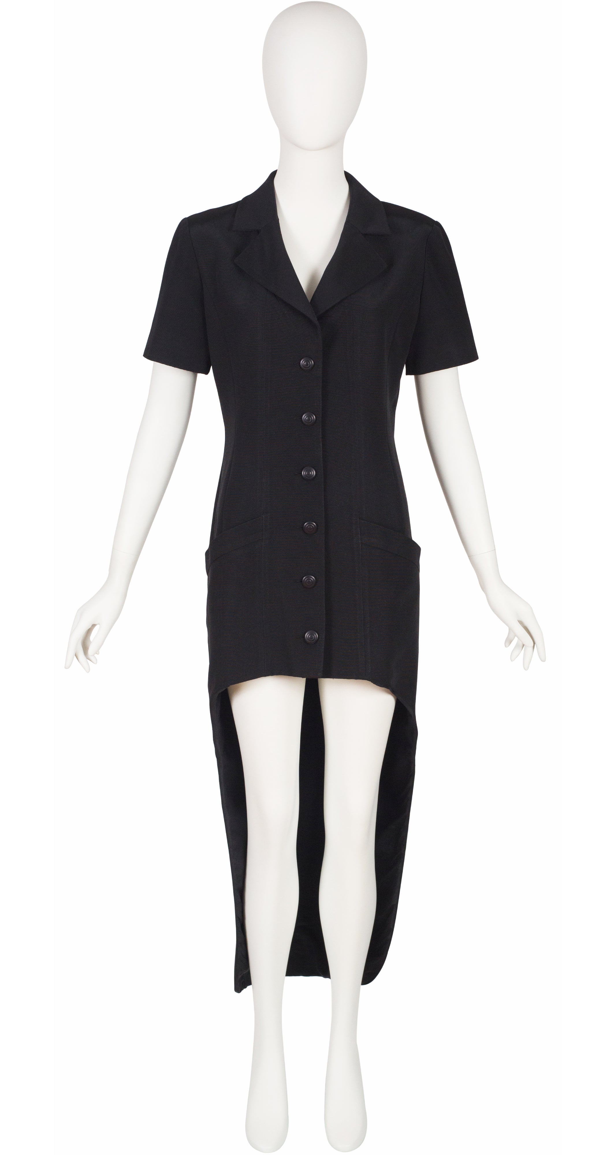 1993 S/S Runway Black High-Low Short Sleeve Jacket