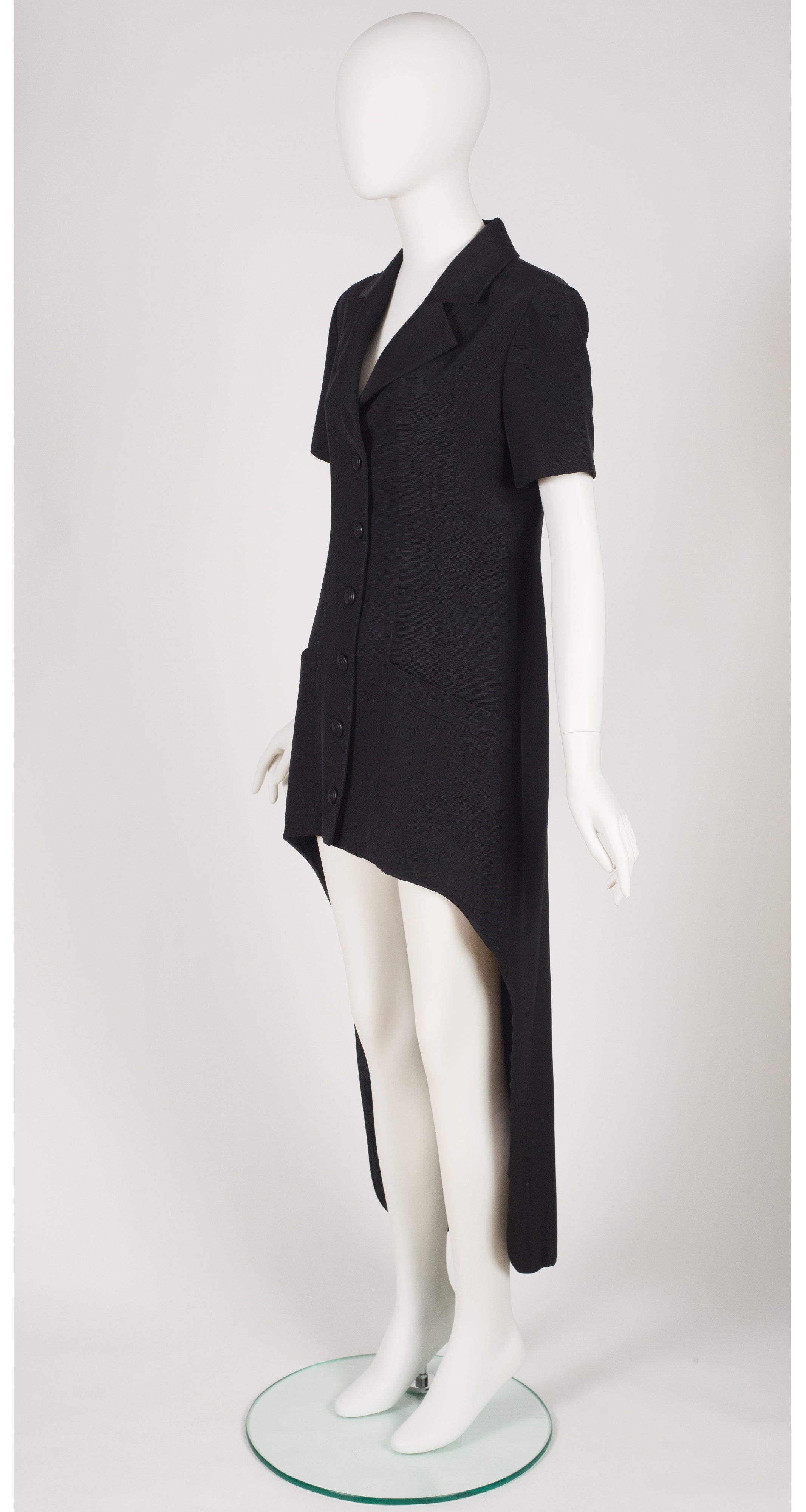 1993 S/S Runway Black High-Low Short Sleeve Jacket