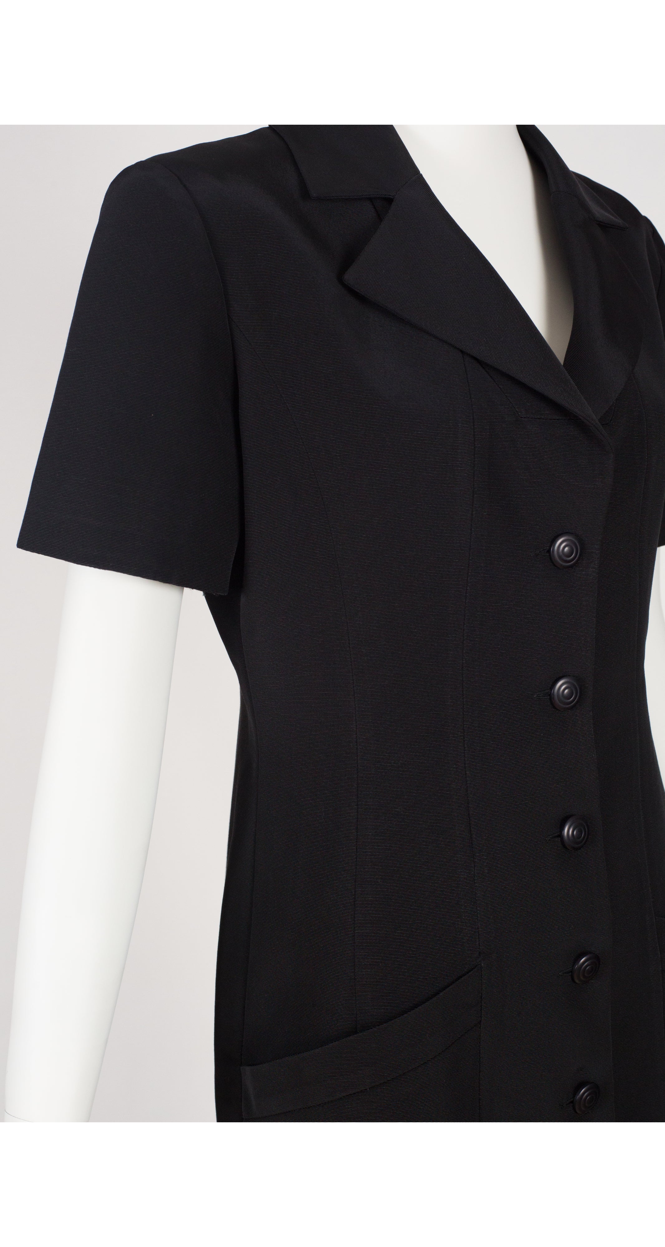 1993 S/S Runway Black High-Low Short Sleeve Jacket