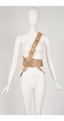 1983-84 F/W Runway 110" Cotton and Leather Python Print Figural Belt