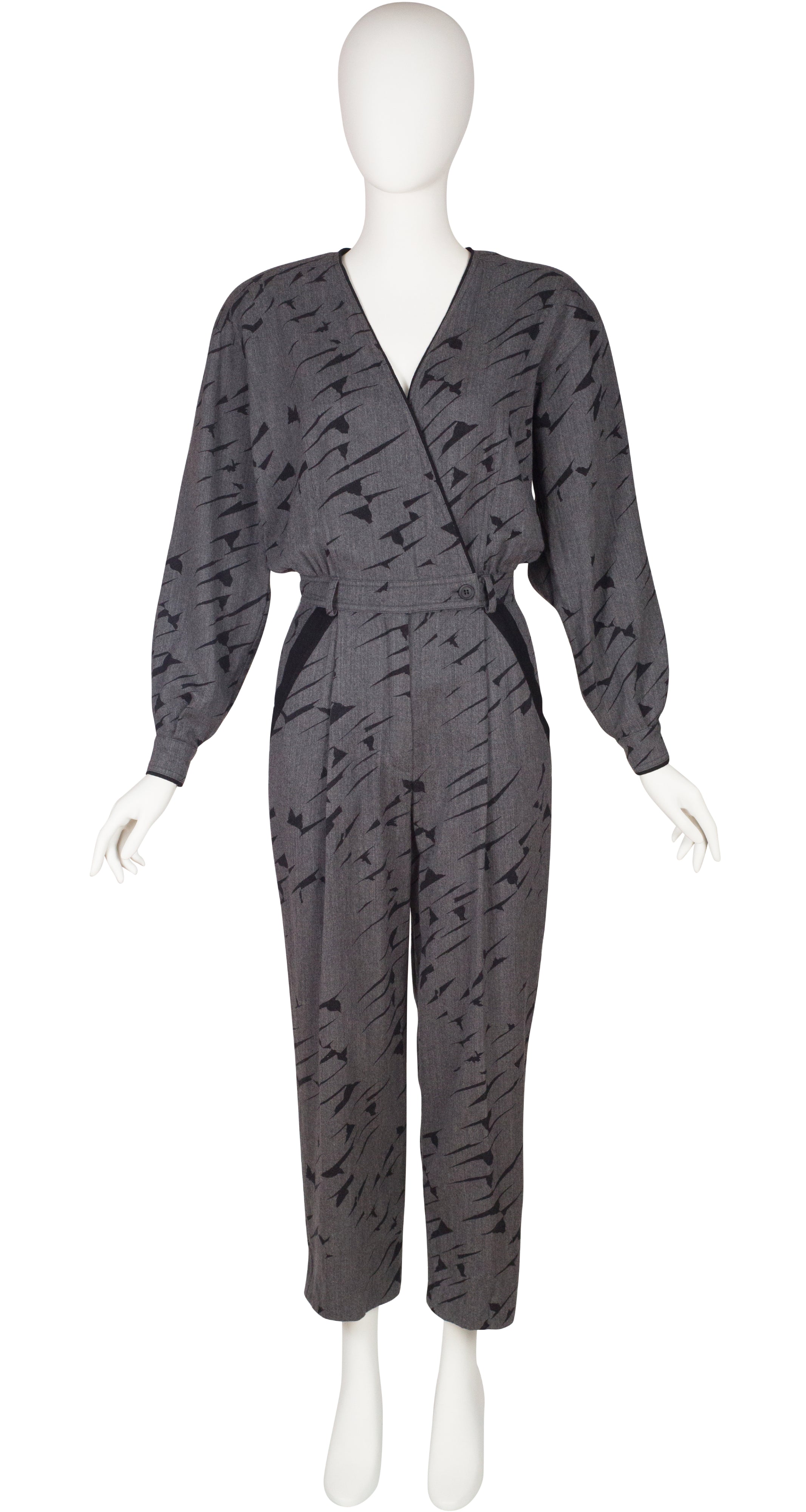 1987-88 F/W Graphic Black & Gray Wool Jumpsuit