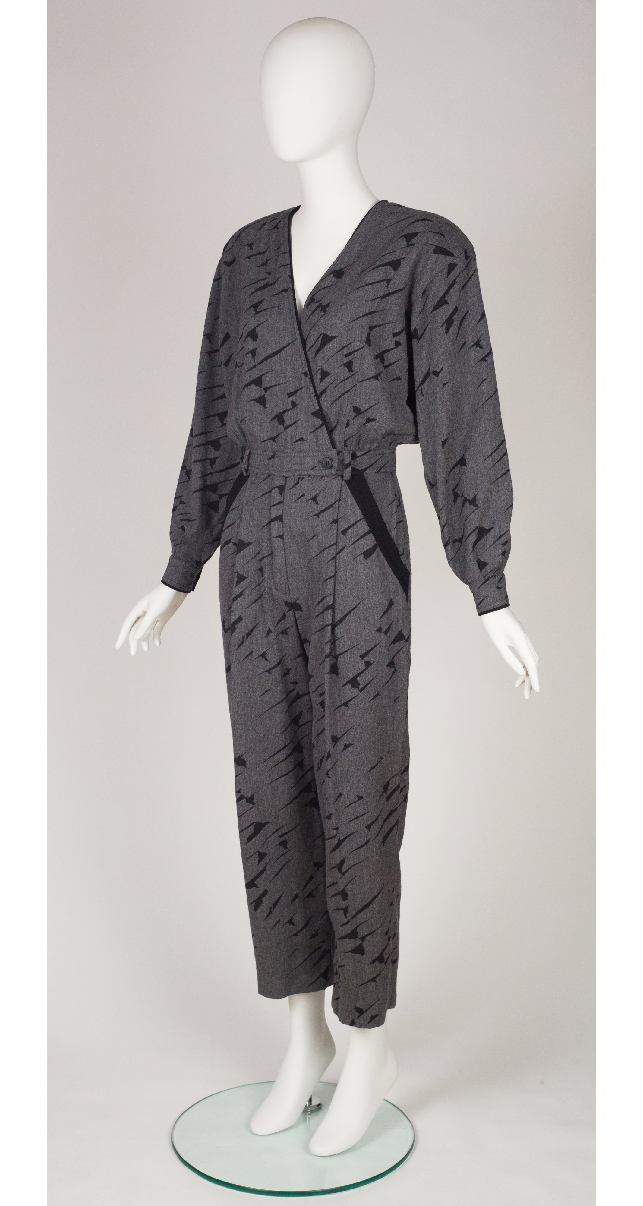 1987-88 F/W Graphic Black & Gray Wool Jumpsuit