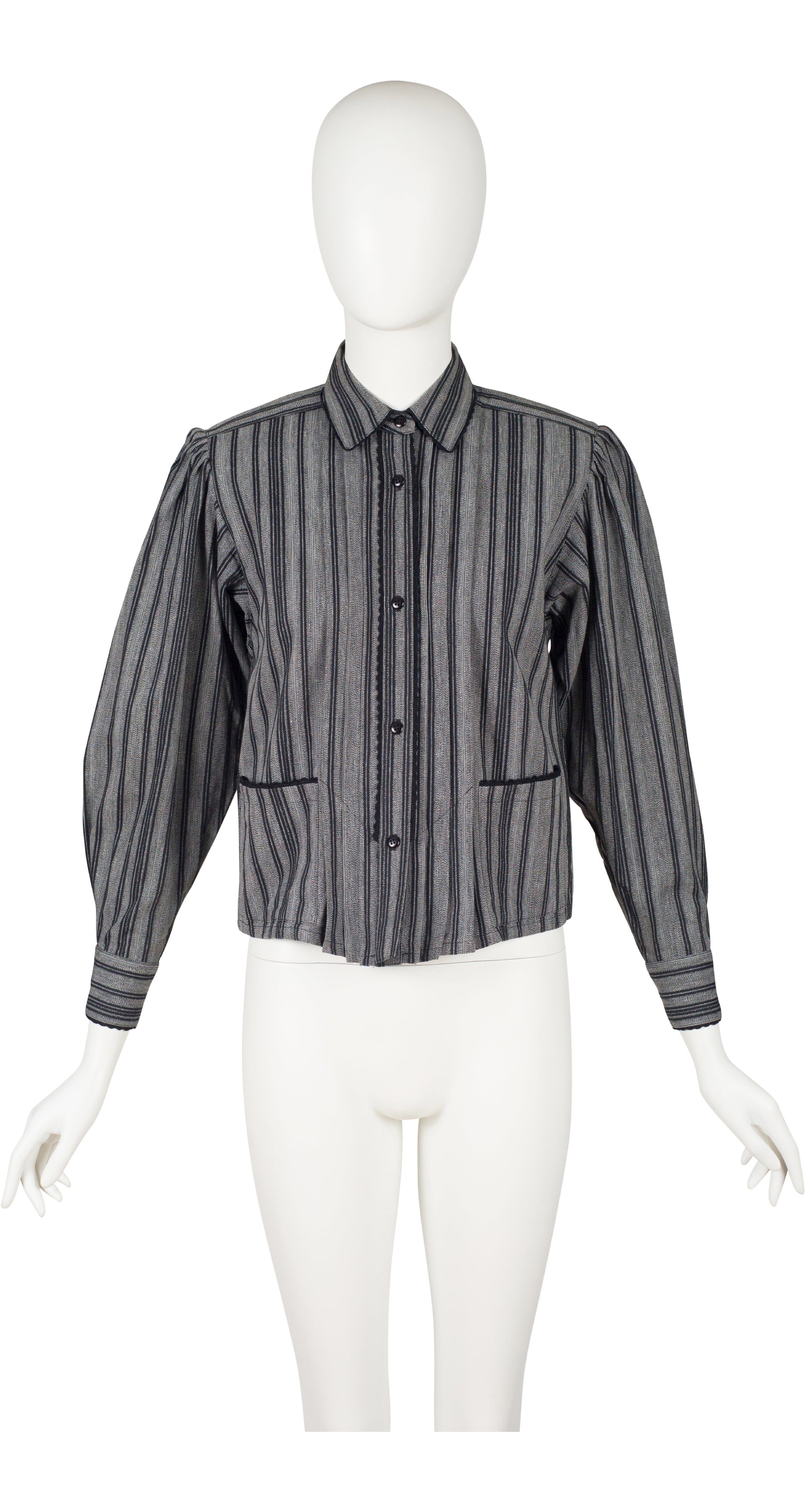 1983-84 F/W Runway Pinstripe Gray Cotton Light Jacket