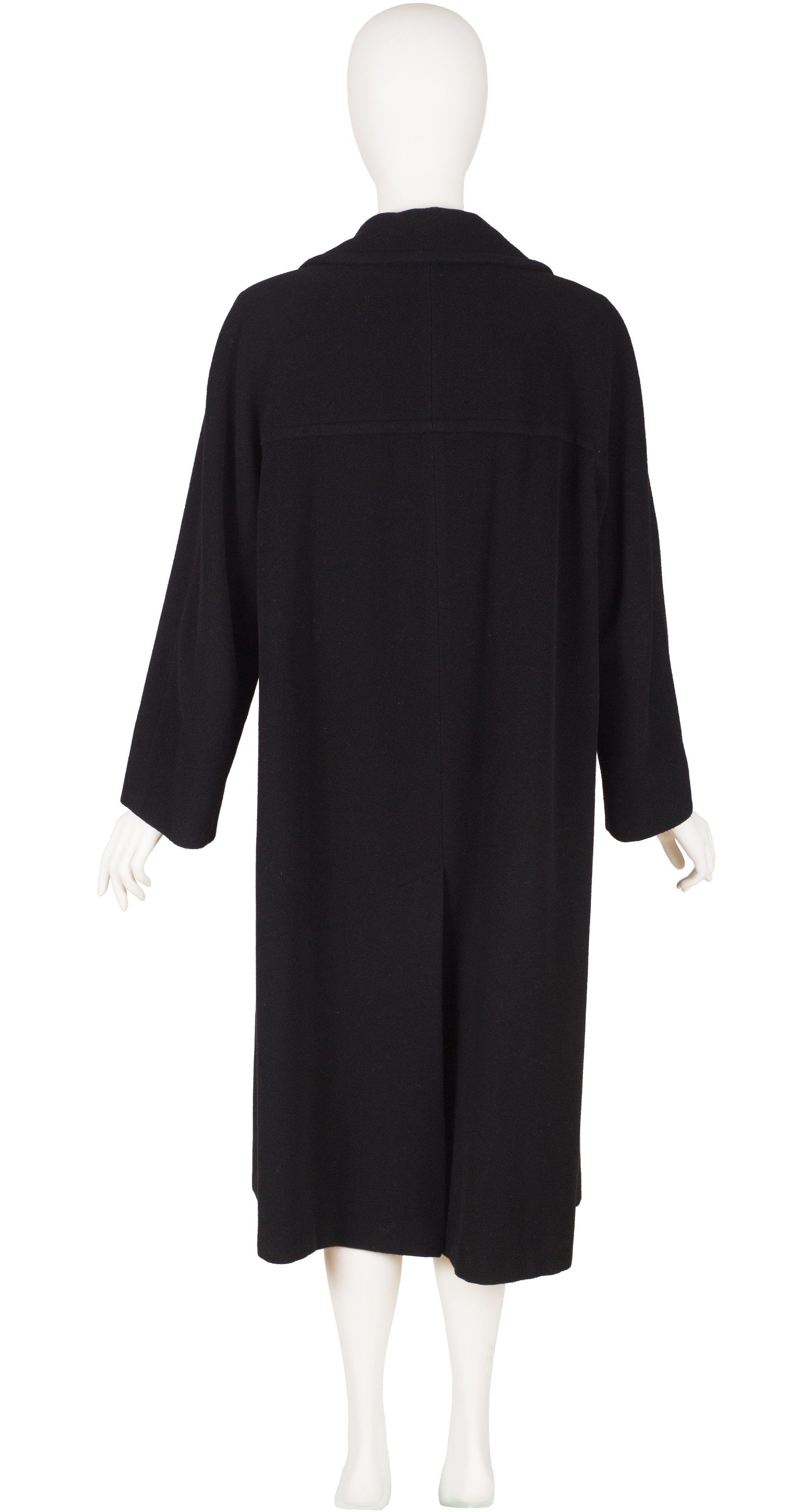 1990s Black Wool Double-Breasted Coat