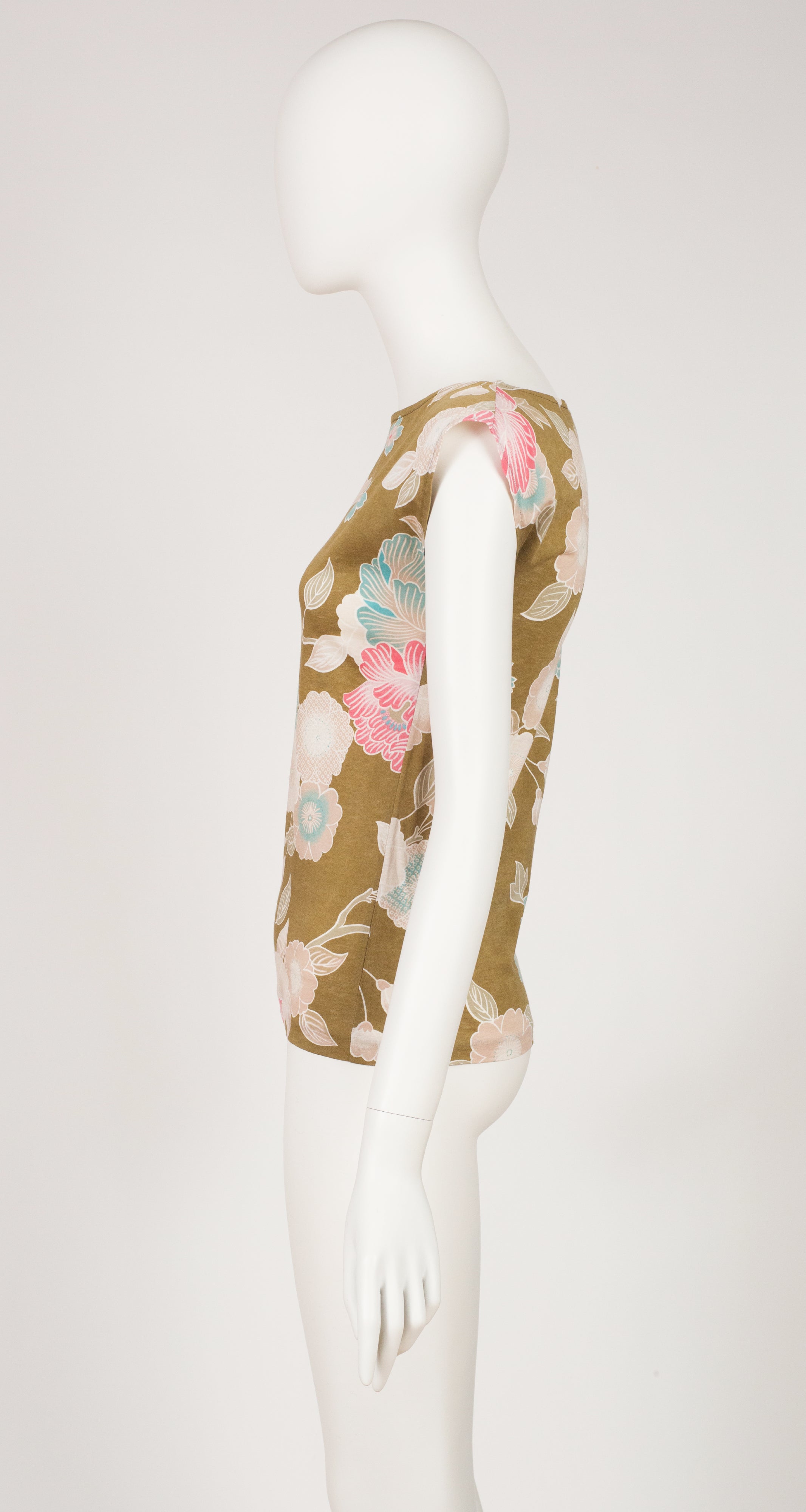 1981 S/S Floral Jersey Cap Sleeve Top