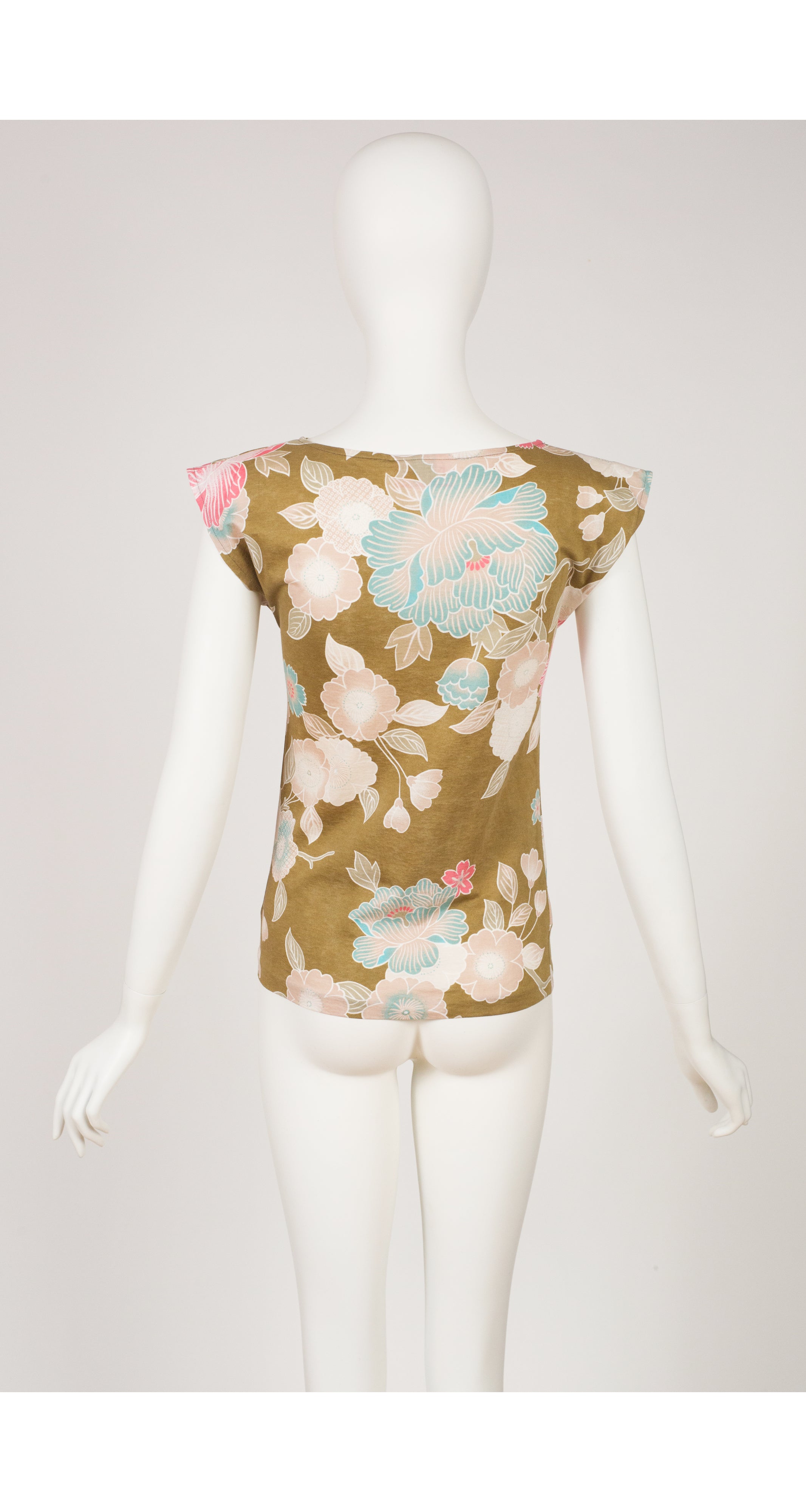 1981 S/S Floral Jersey Cap Sleeve Top