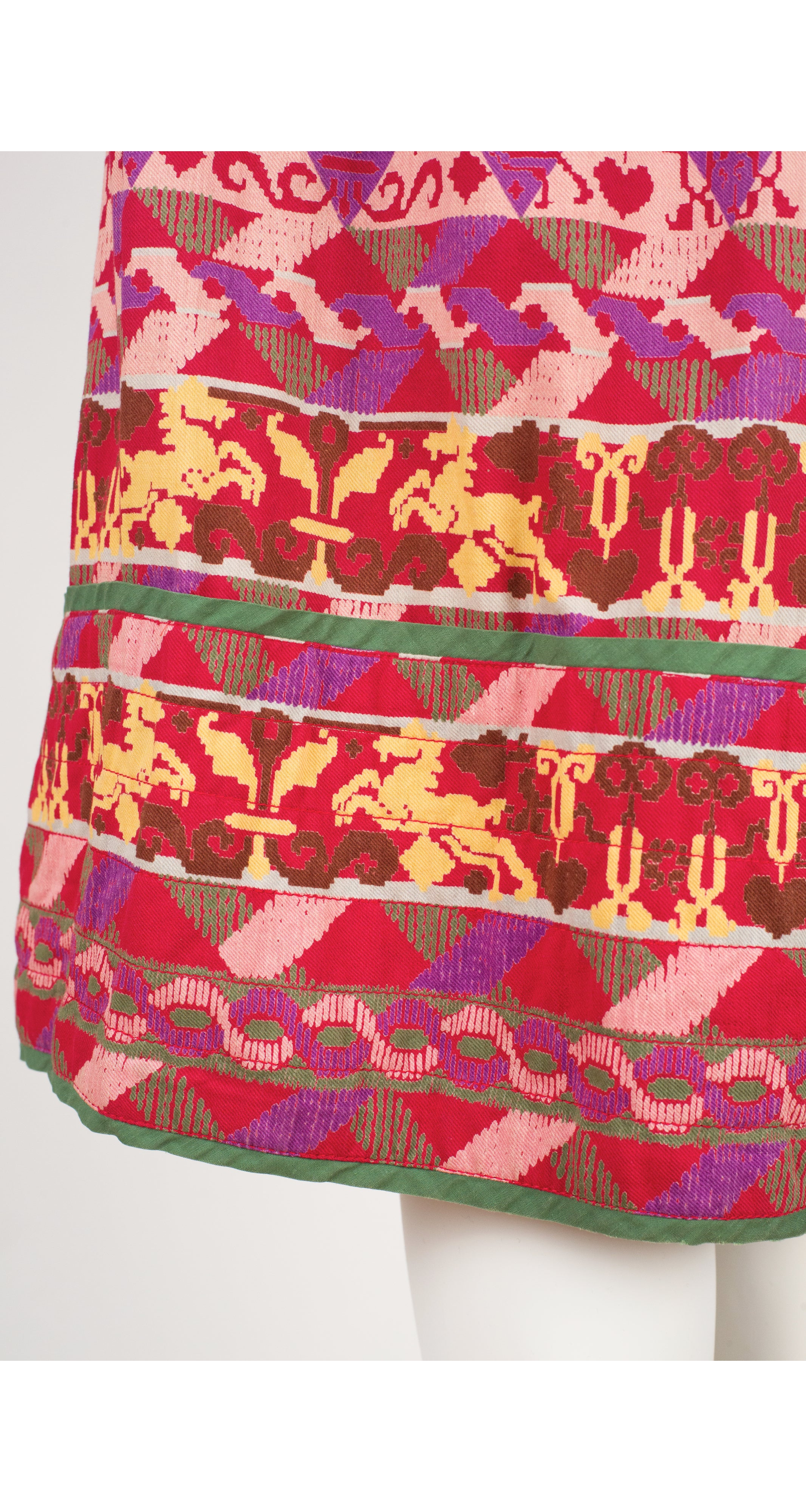 1980s Horse Print Cotton High-Waisted Skirt