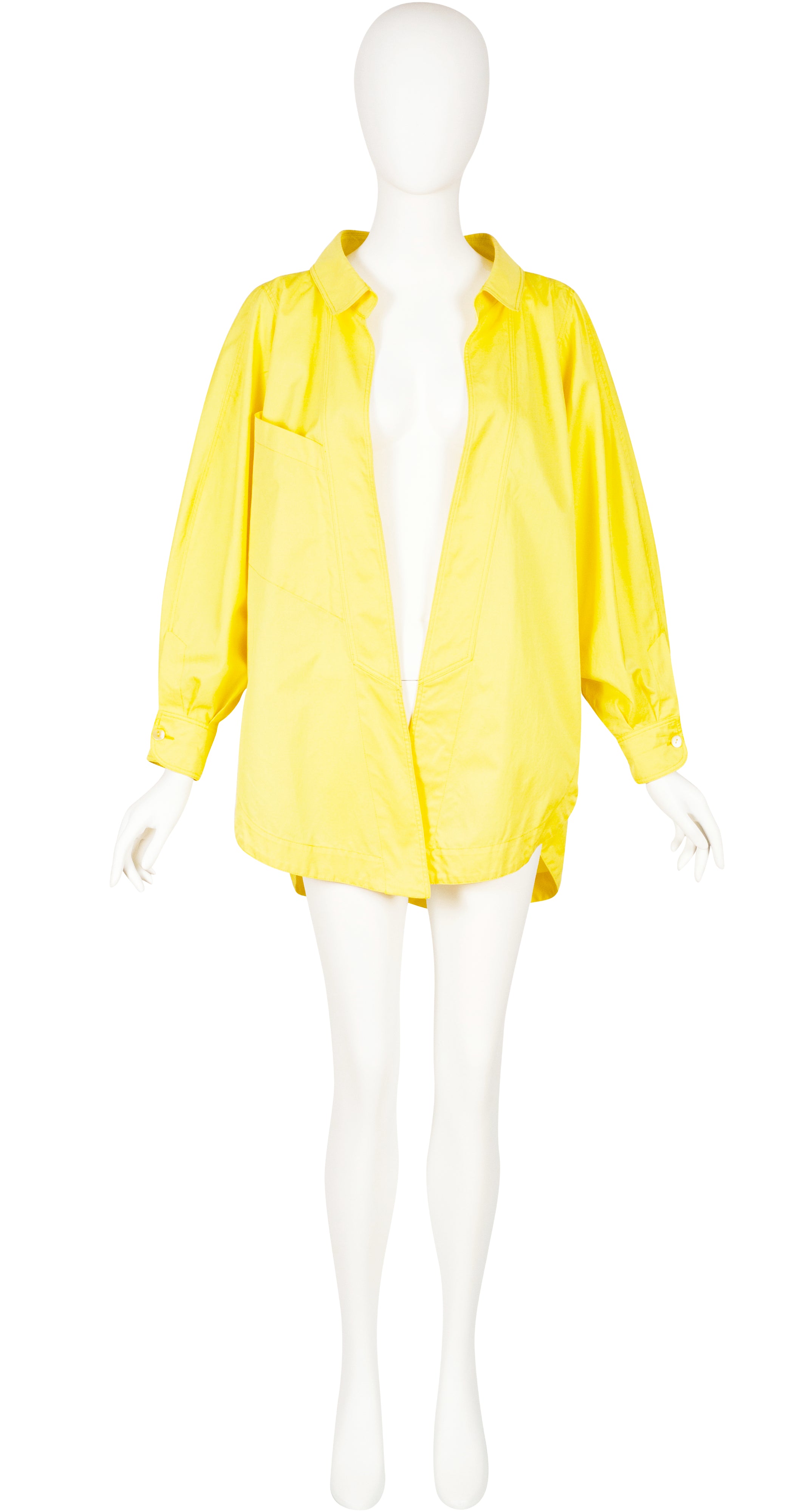 1985 S/S Yellow Cotton Collared Light Jacket