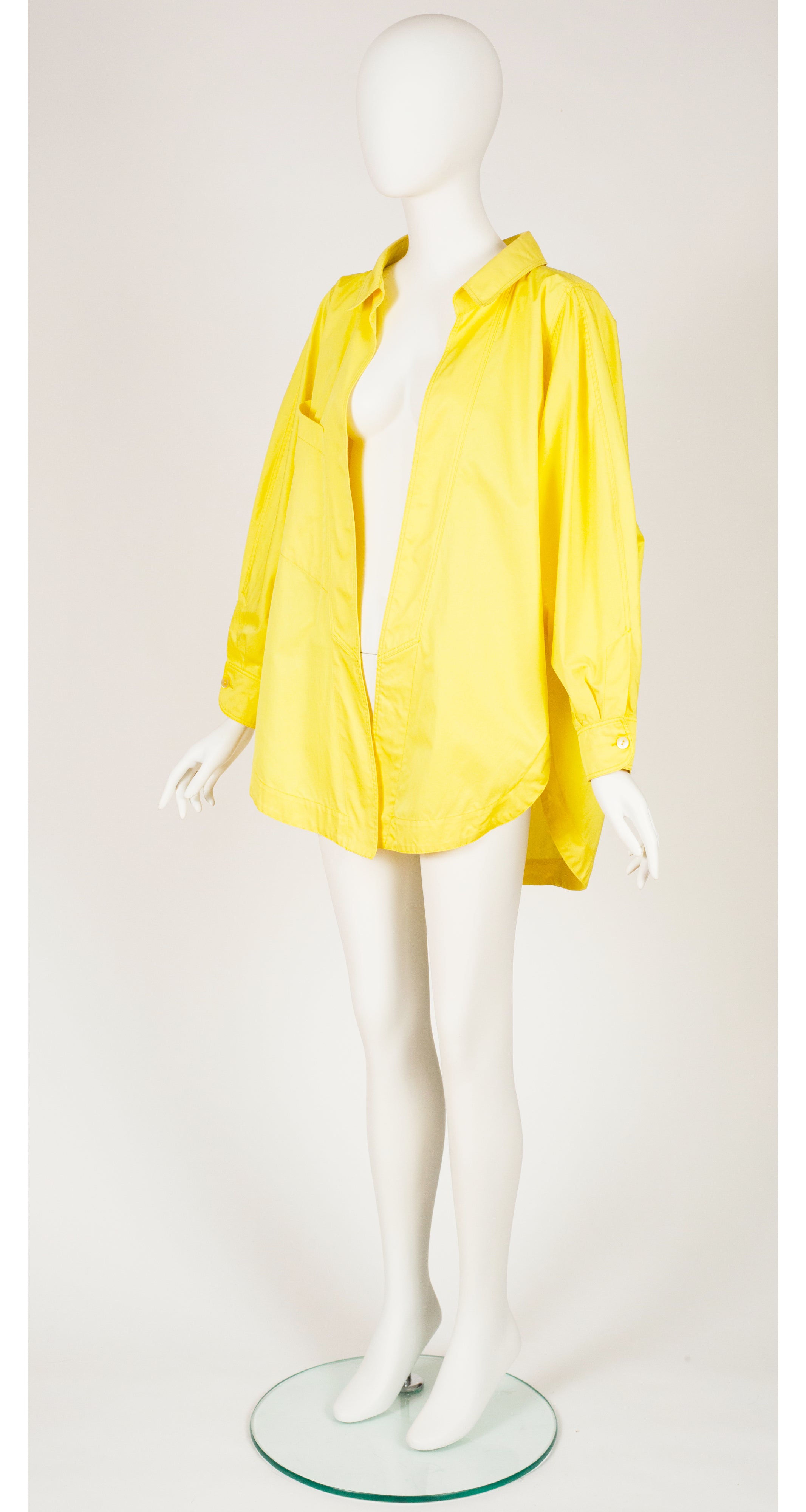 1985 S/S Yellow Cotton Collared Light Jacket