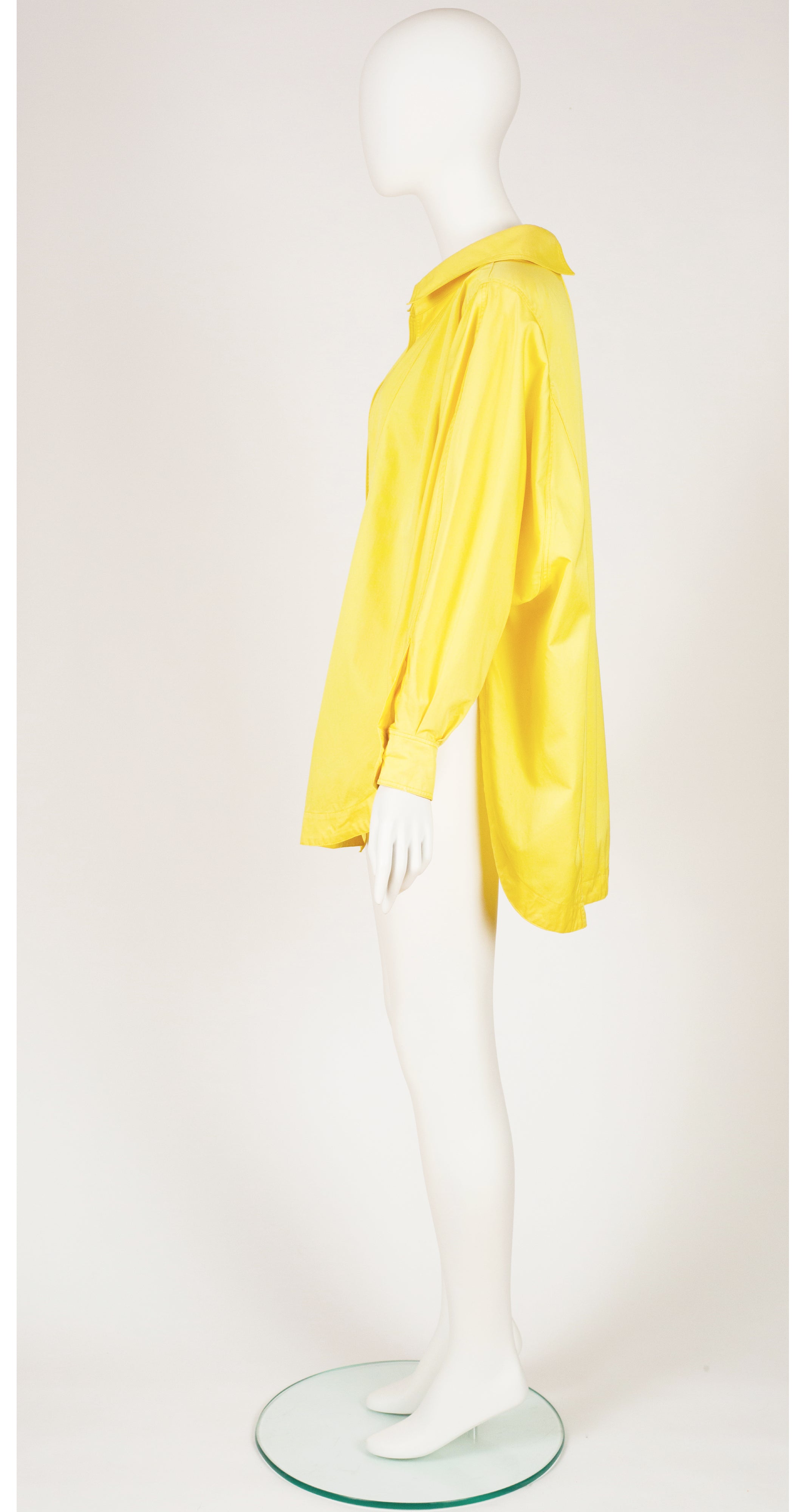 1985 S/S Yellow Cotton Collared Light Jacket