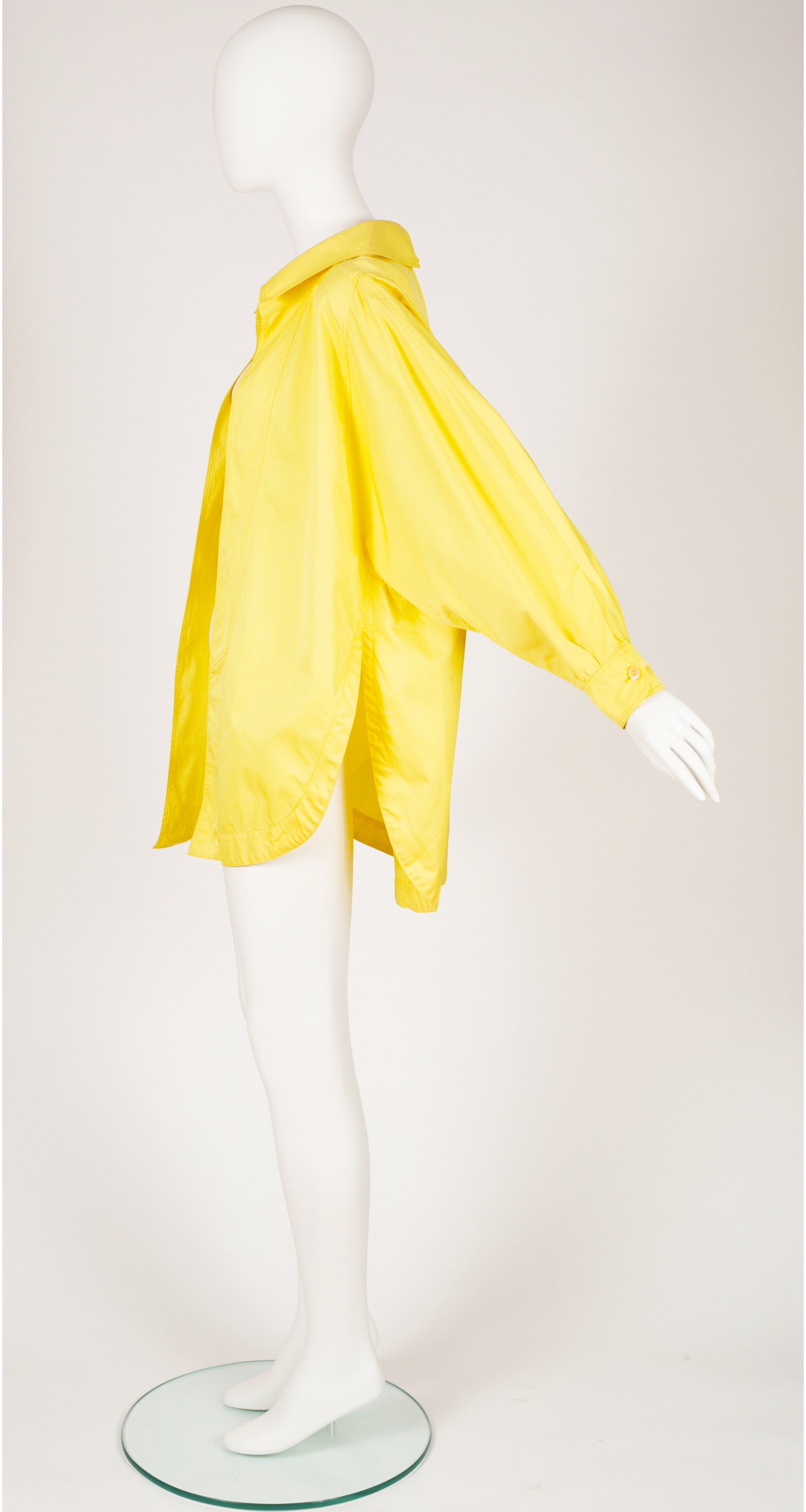 1985 S/S Yellow Cotton Collared Light Jacket