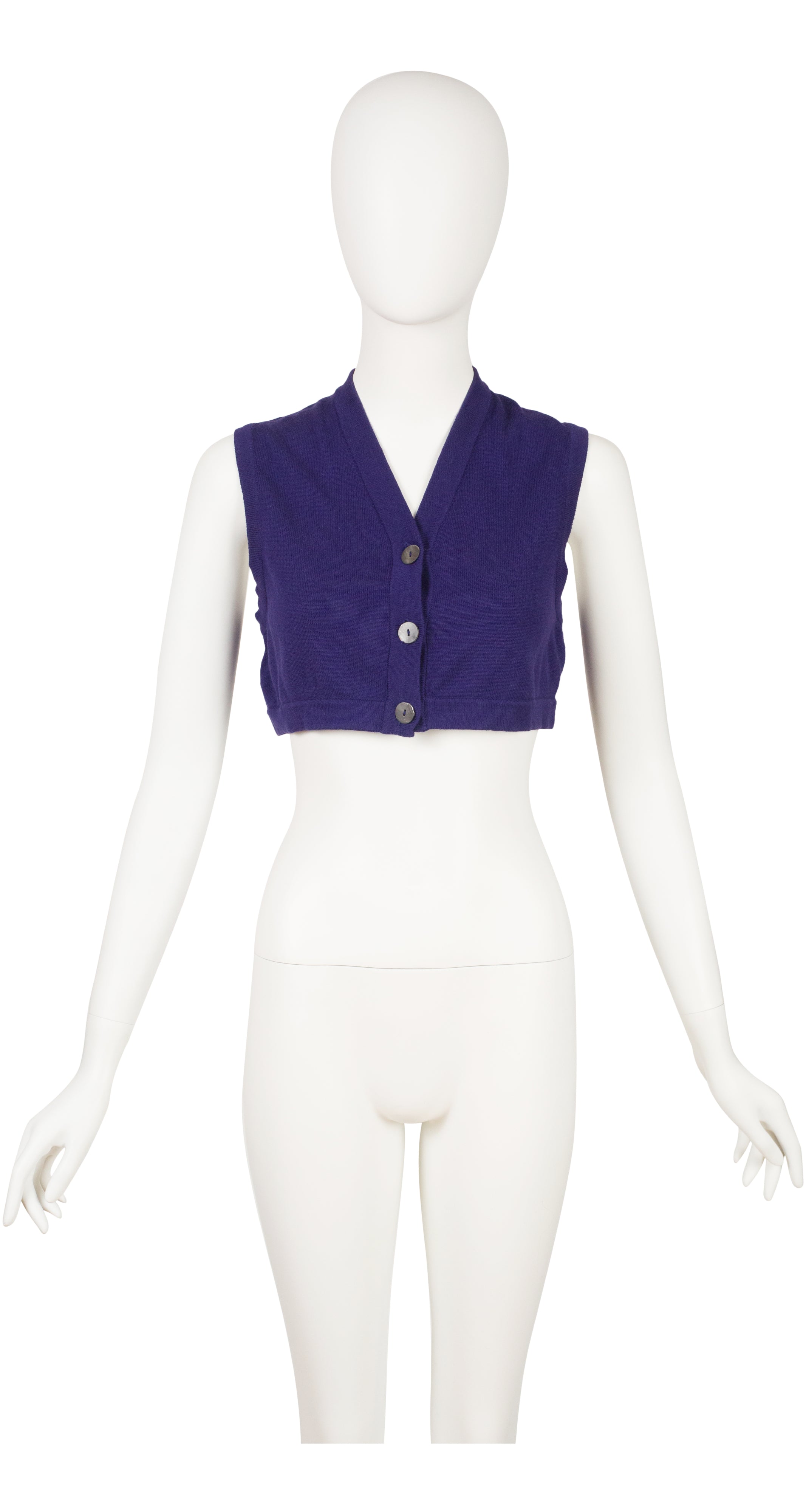 1989-90 F/W Purple Cotton Knit Cropped Vest