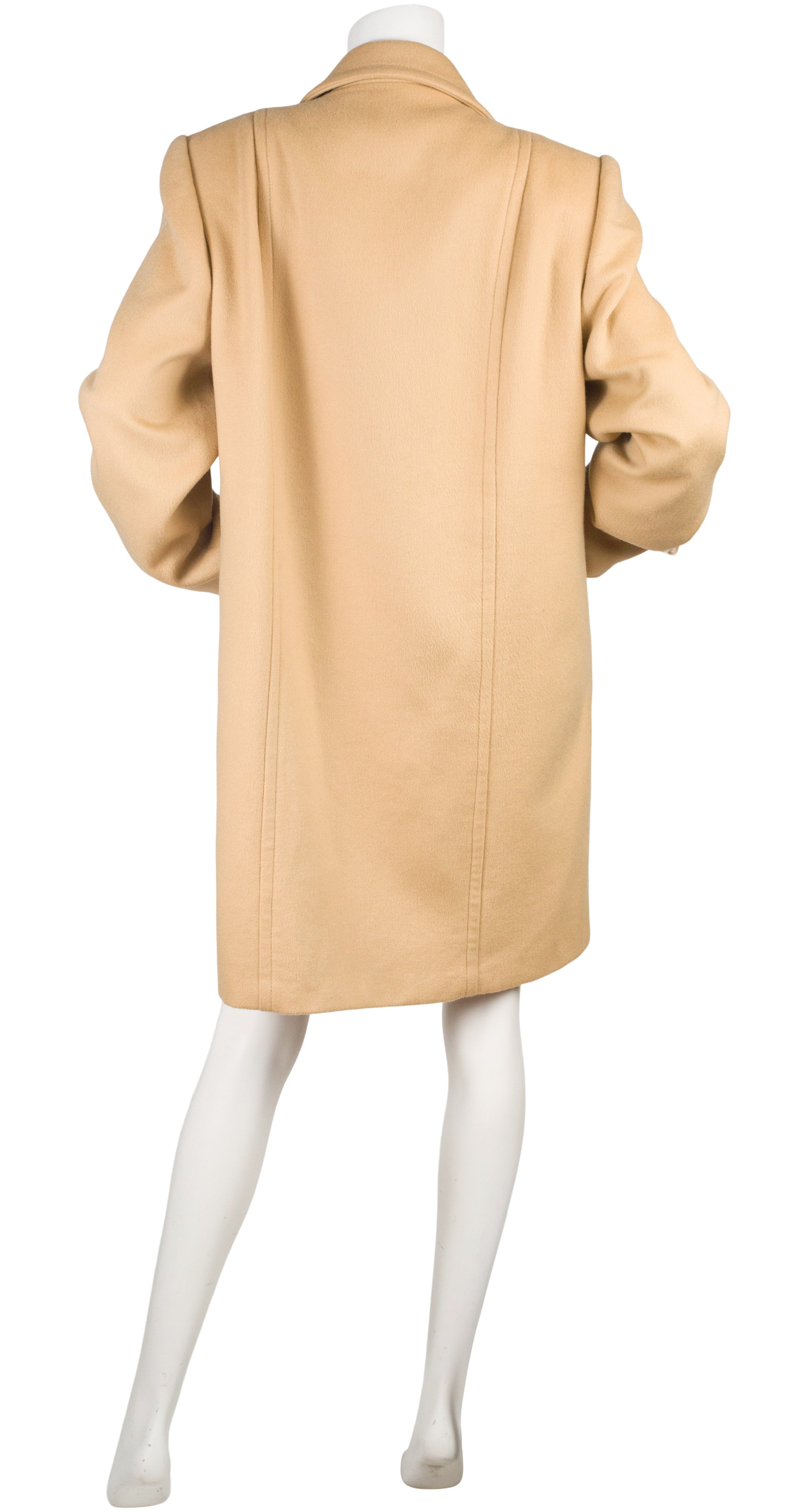 1990s Tan Cashmere Box Cut Coat