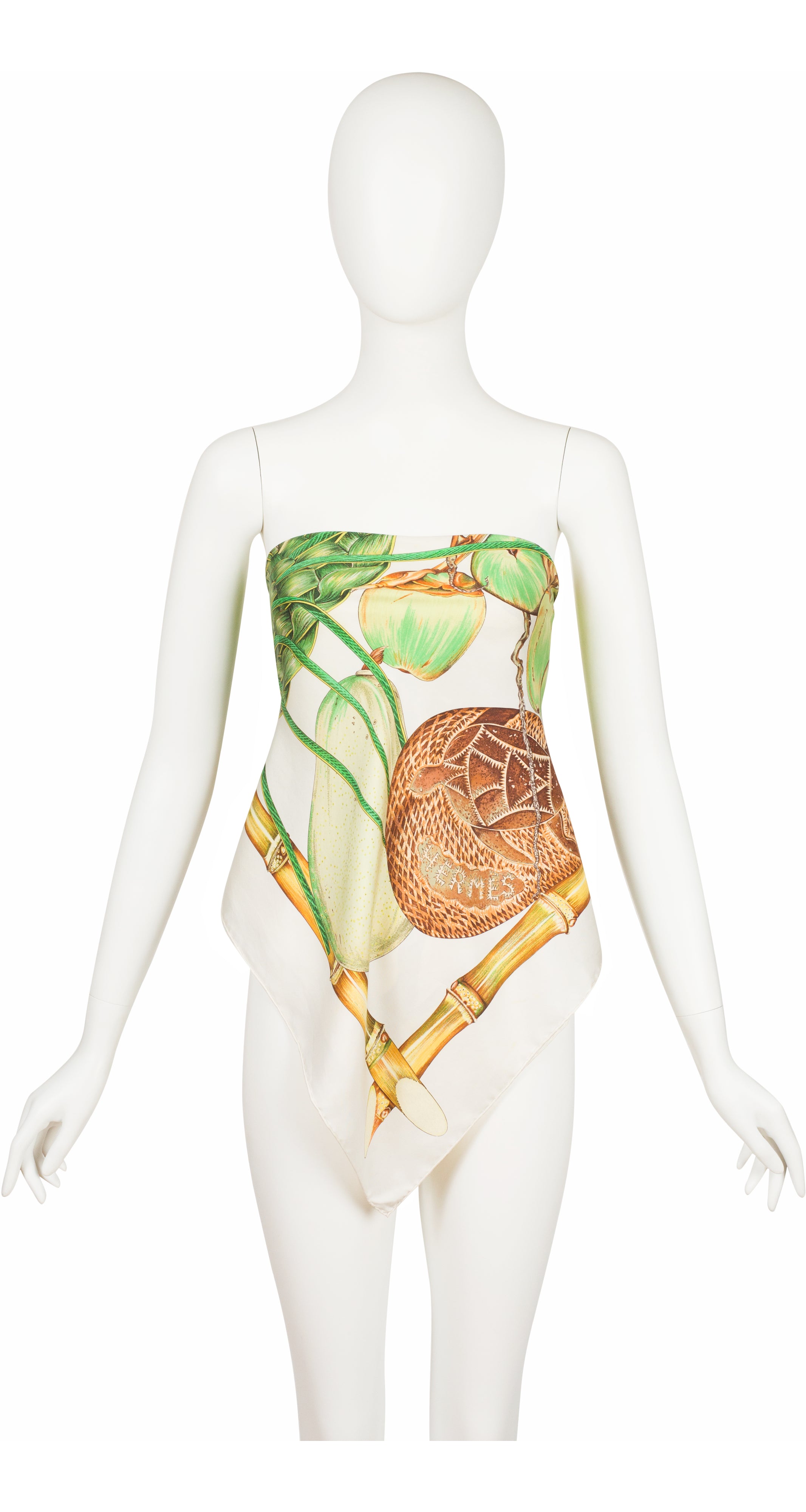 1994 "Jardin Créole" by Valerie Dawlat-Dumoulin 90cm Silk Twill Scarf