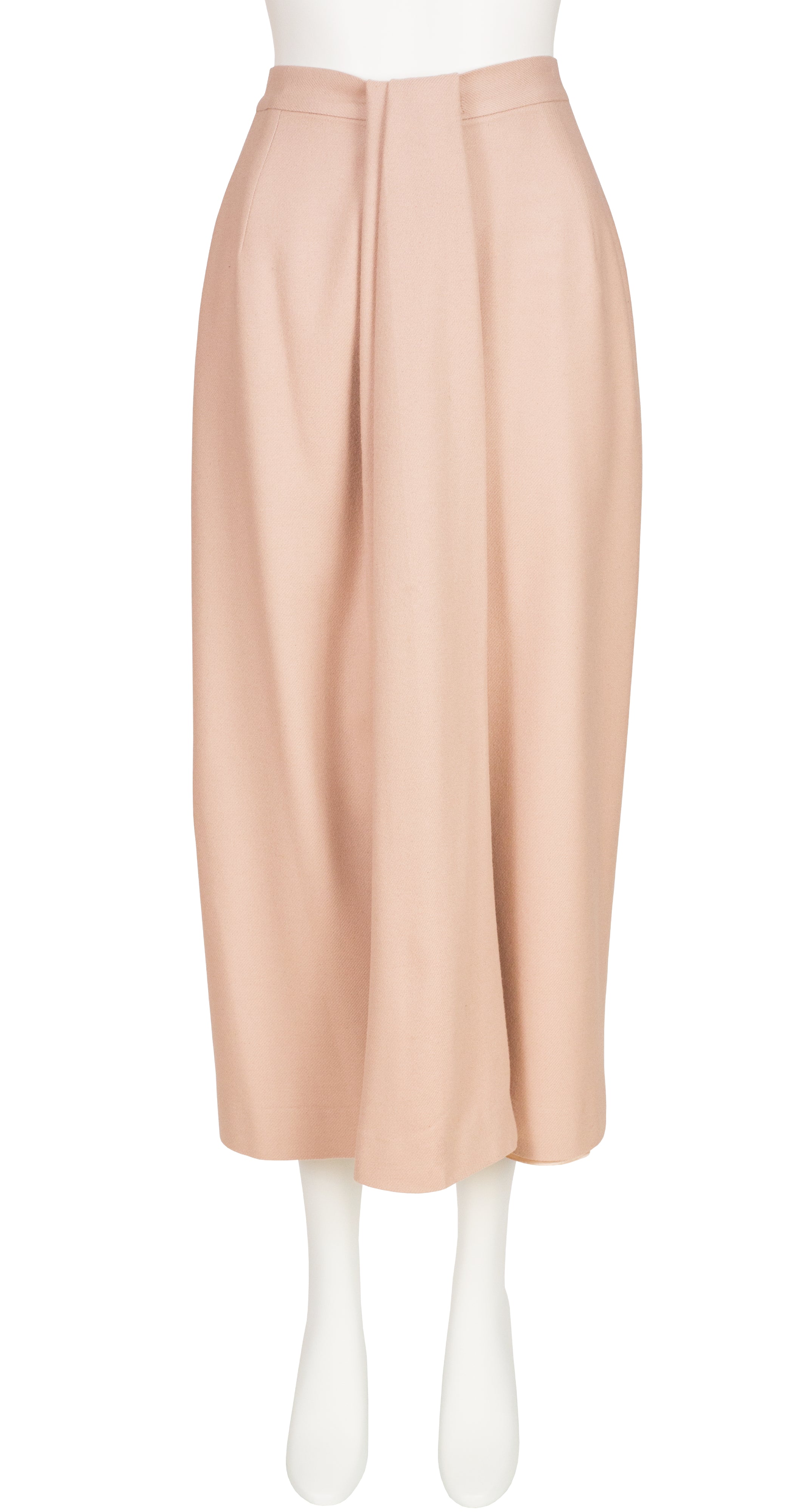 1970s Beige Cashmere Jacket & Midi Skirt Set