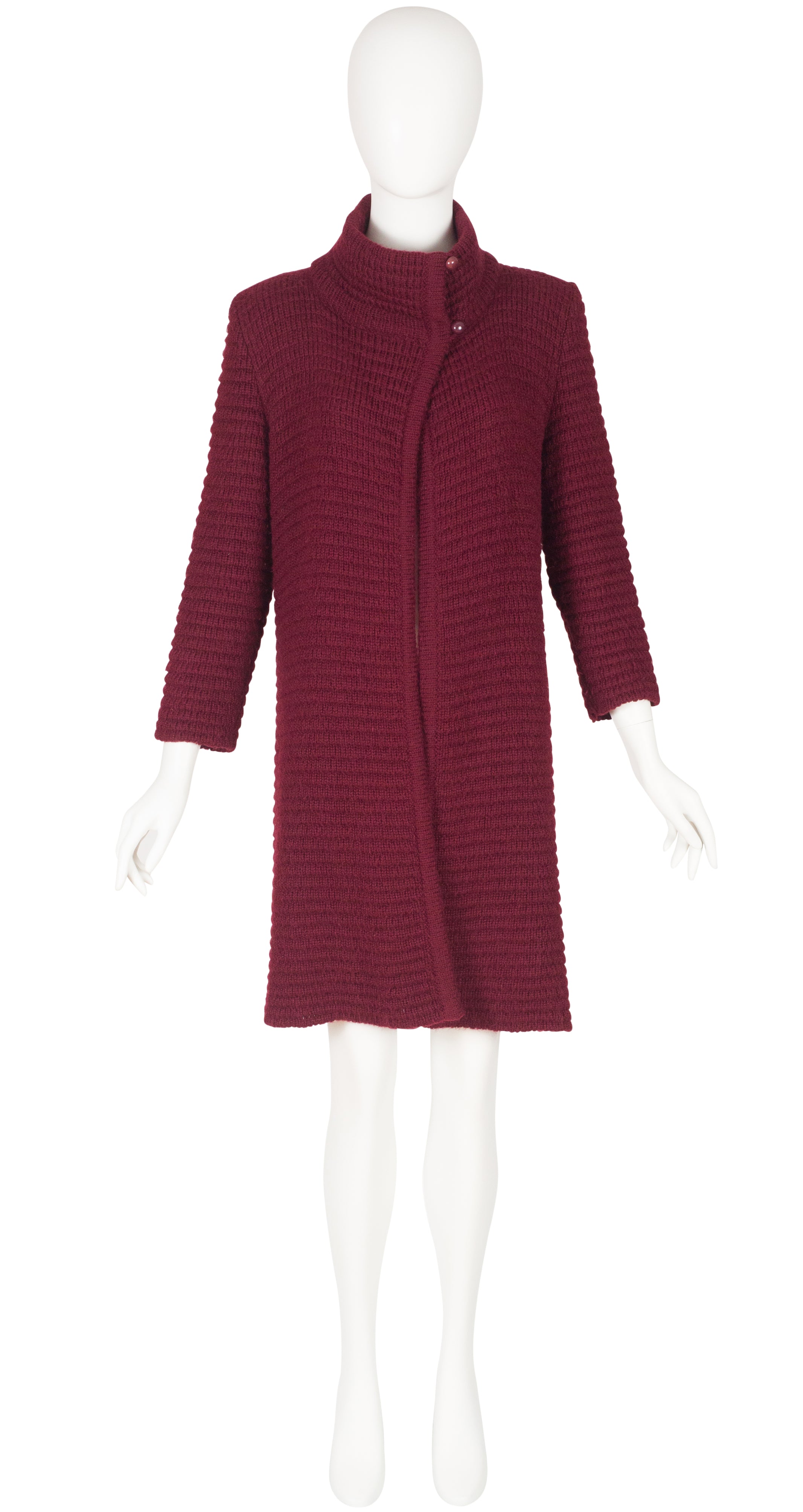 1979-80 F/W Burgundy Mohair Knit Long Cardigan