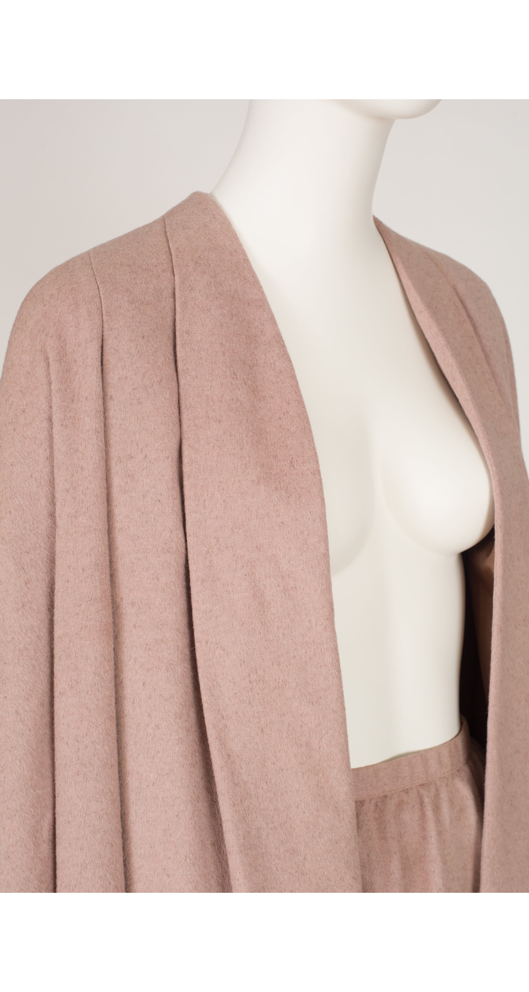 1970s Pleated Swing Coat & Pencil Skirt Set