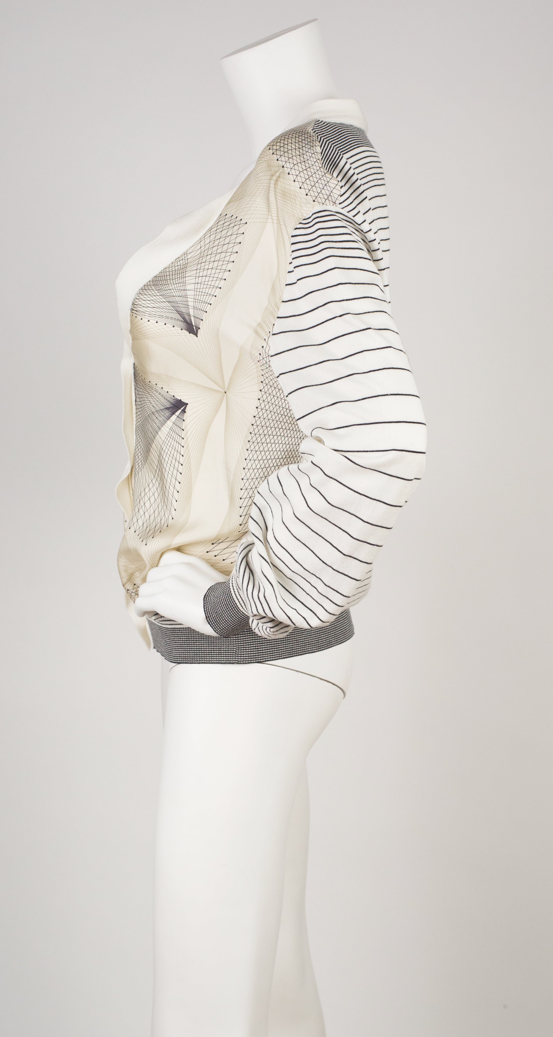 2010 S/S Geometric Silk & Striped Cotton Cardigan