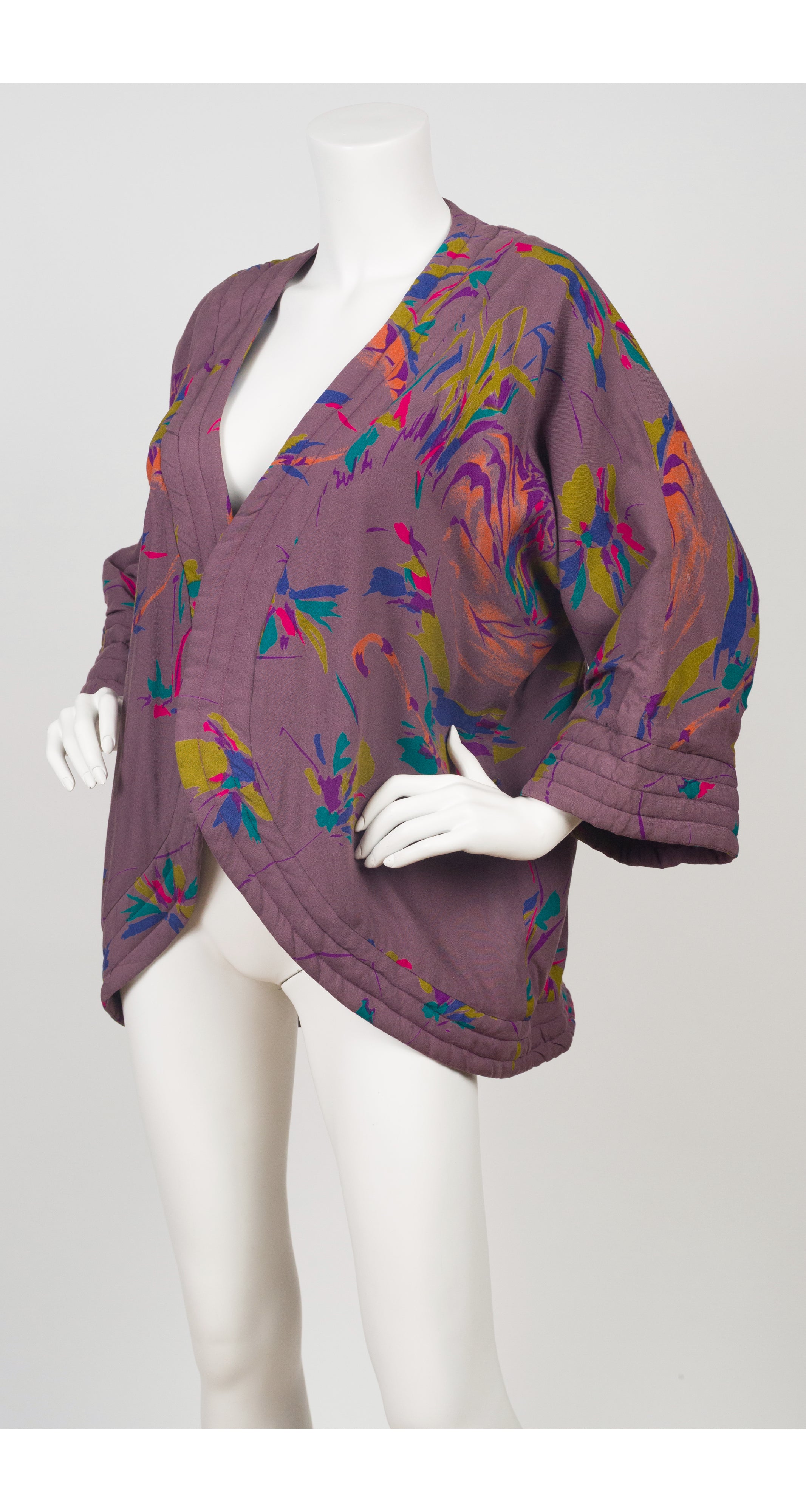 1980s Tiger Print Quilted Viscose Jersey Jacket