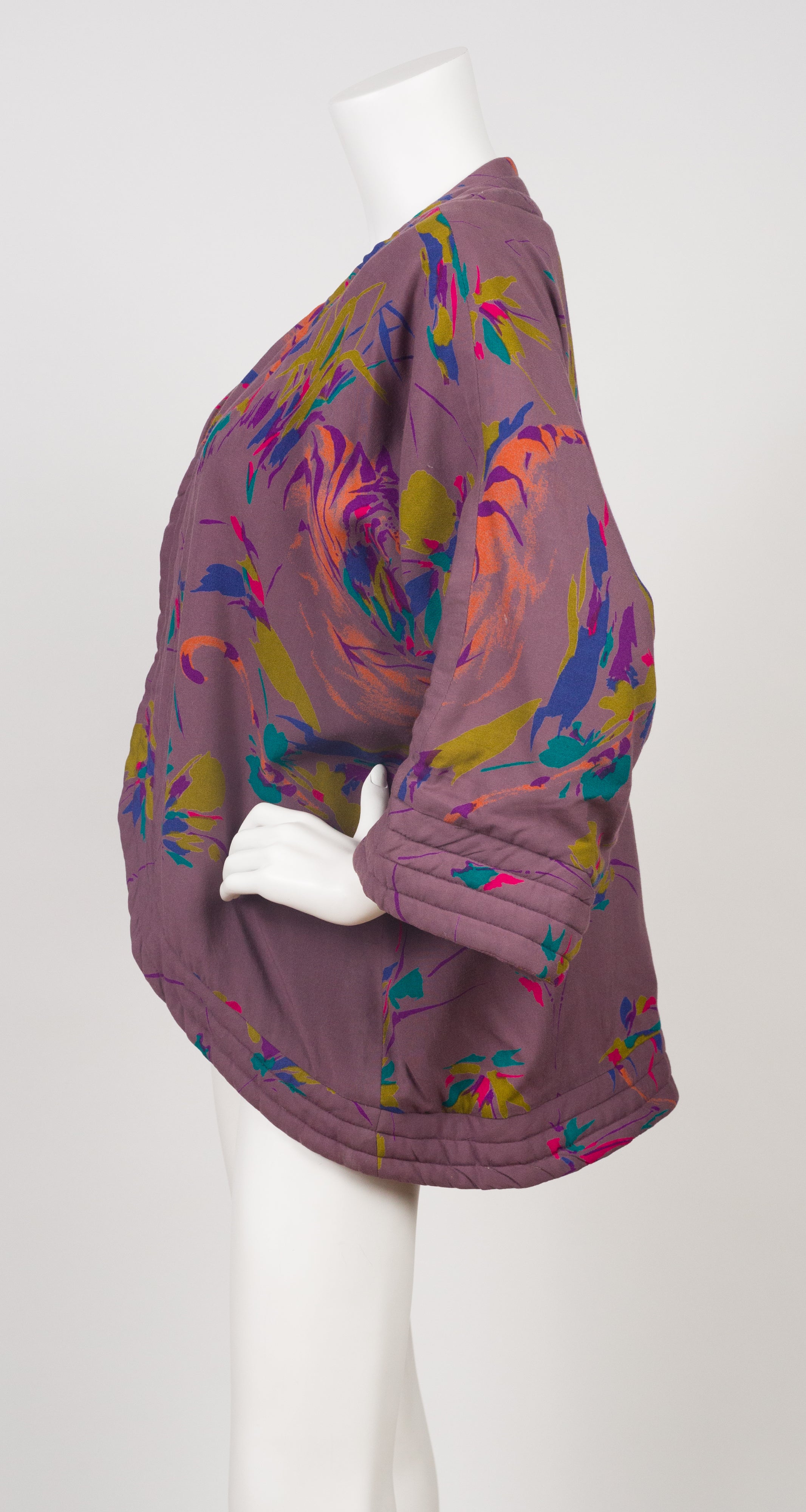 1980s Tiger Print Quilted Viscose Jersey Jacket