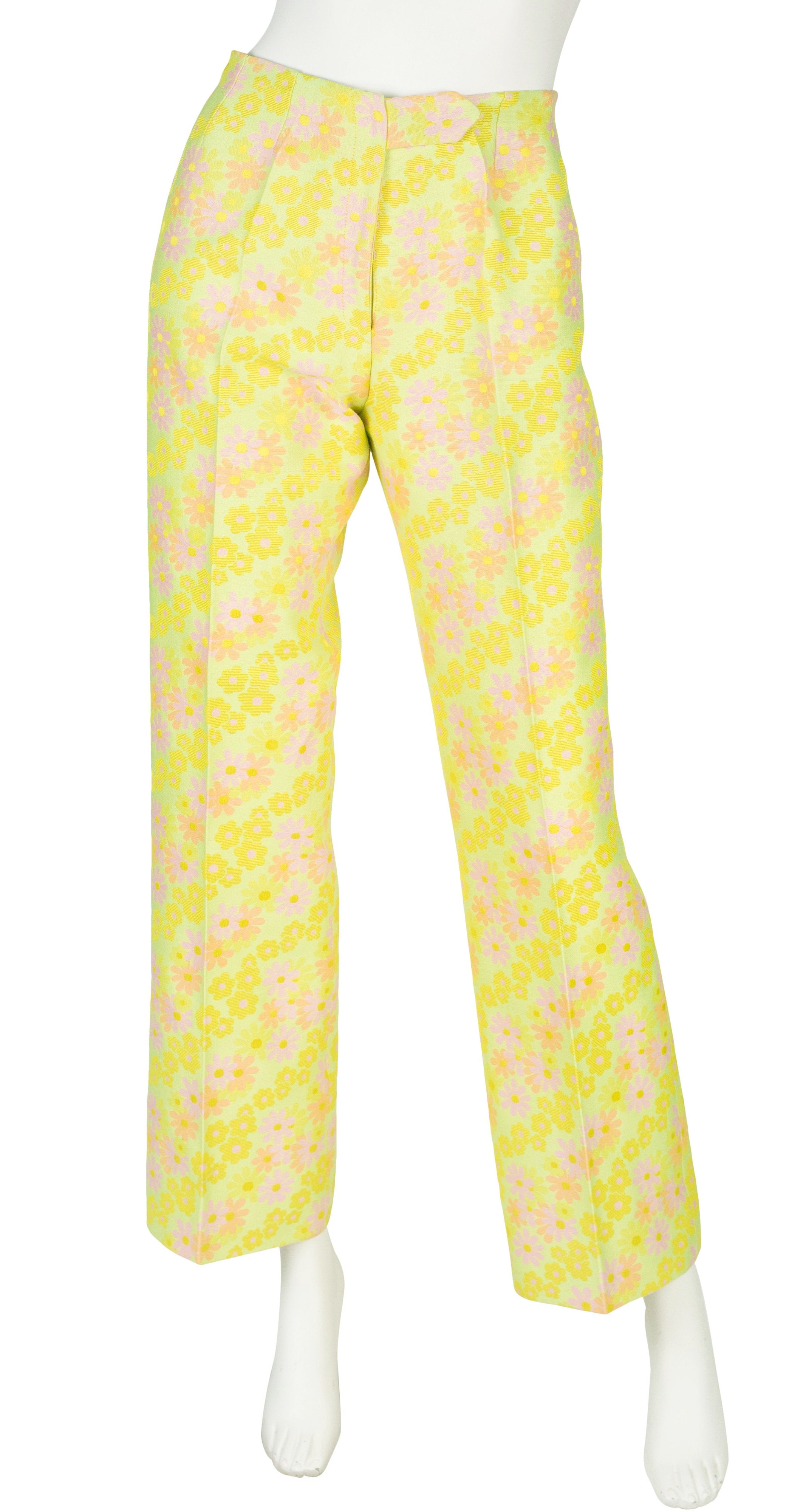 1960s Floral Silk Top & Brocade Trouser Set