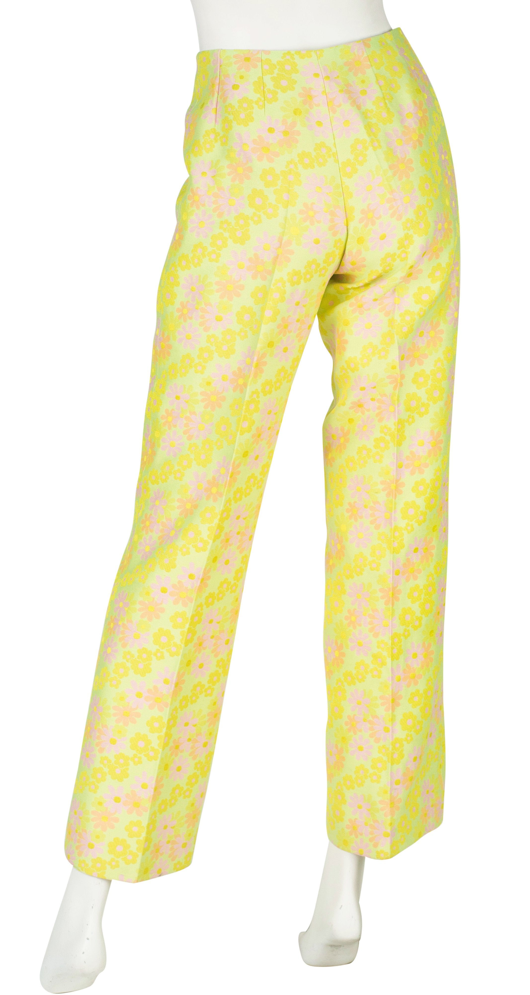 1960s Floral Silk Top & Brocade Trouser Set