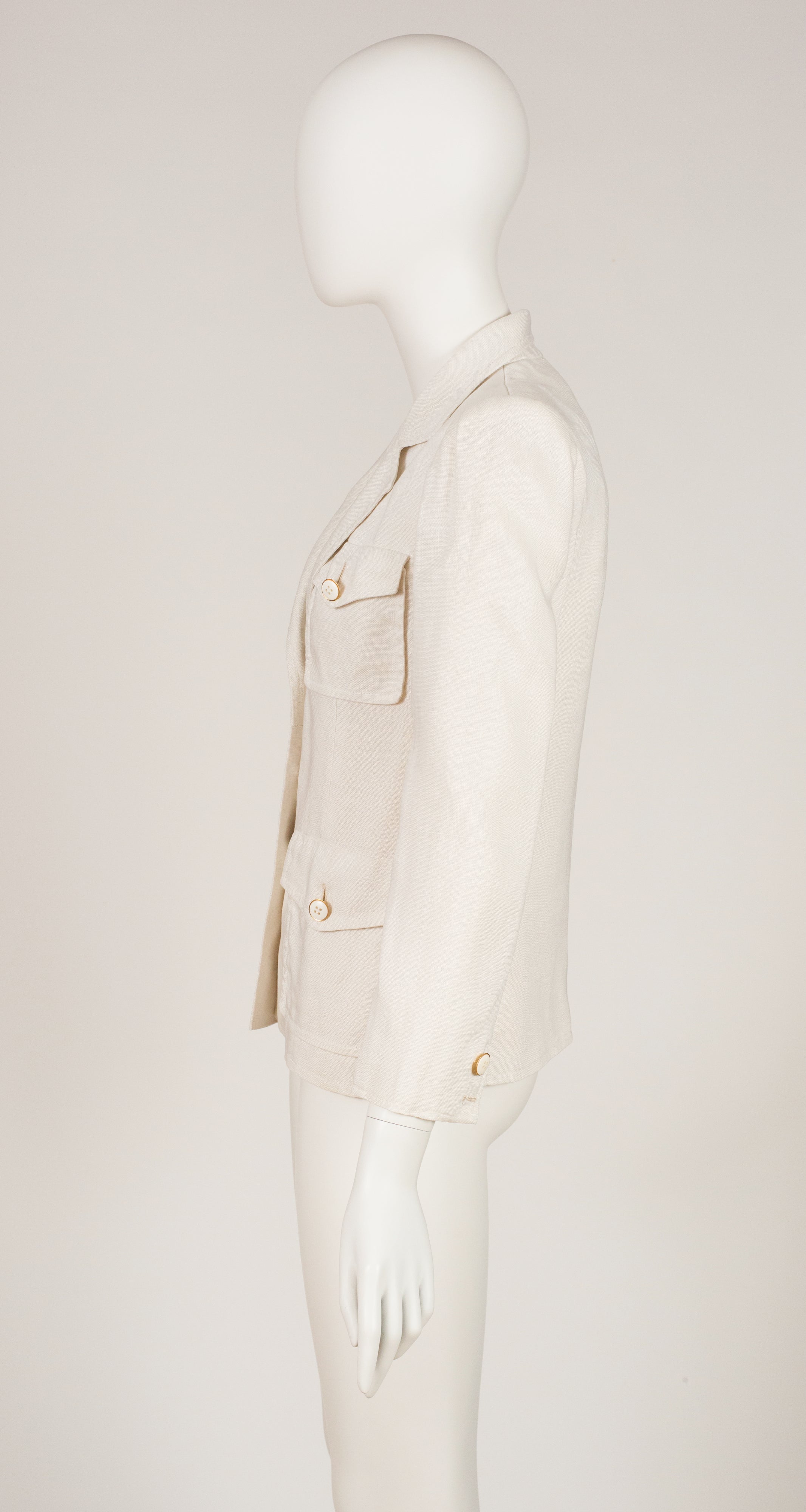 1973 S/S Documented White Linen Safari-Style Blazer