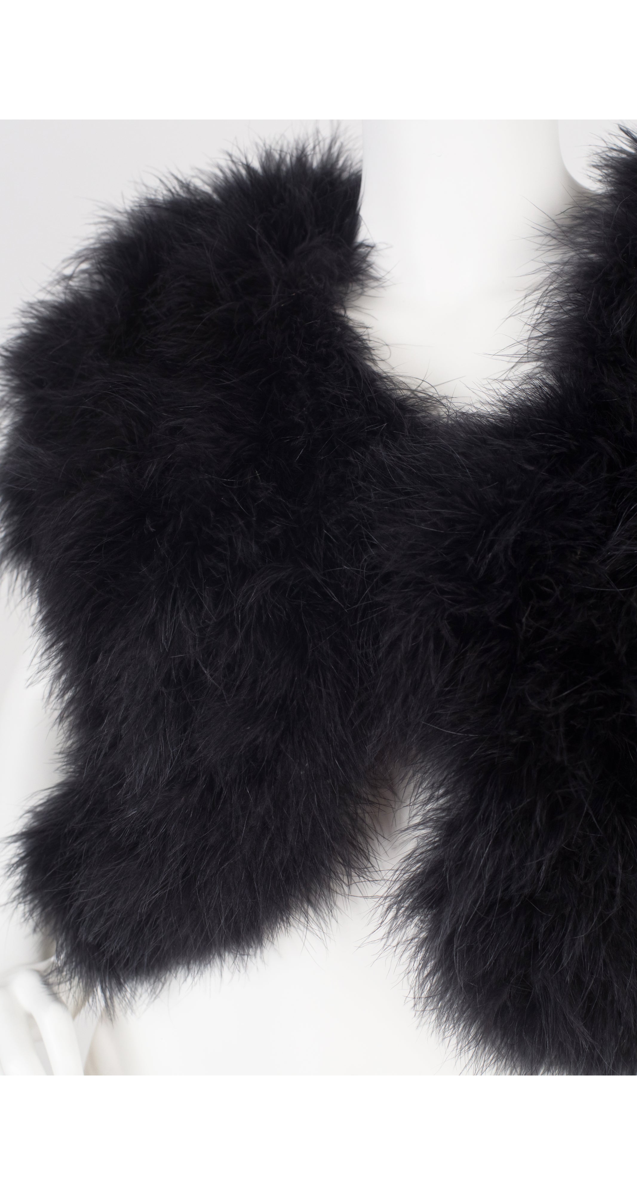 1990s Black Marabou Feather Bolero